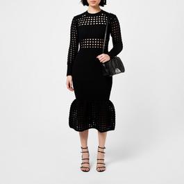 Alexander McQueen Knitted Mesh Midi Dress