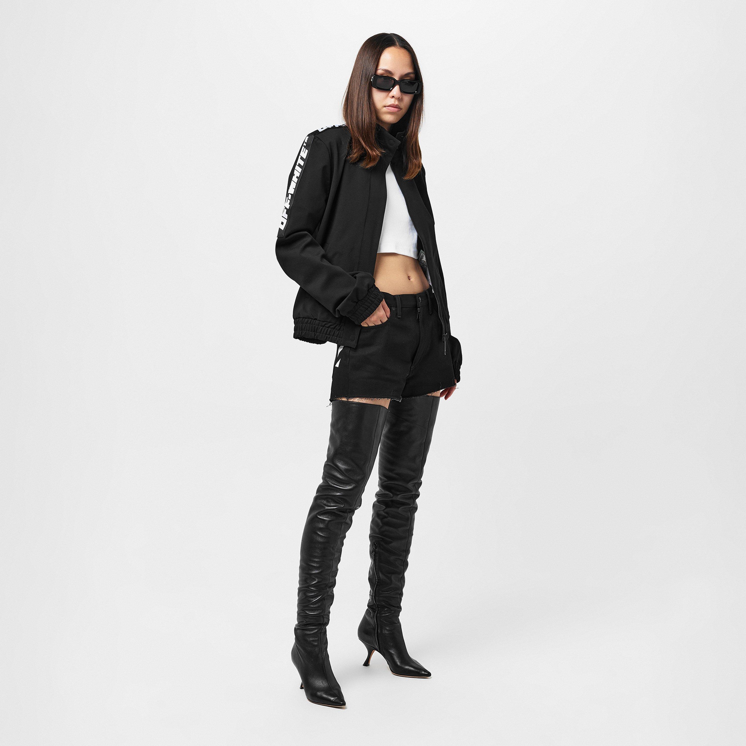 Black/White - Off White - Women's Denim Shorts - 6