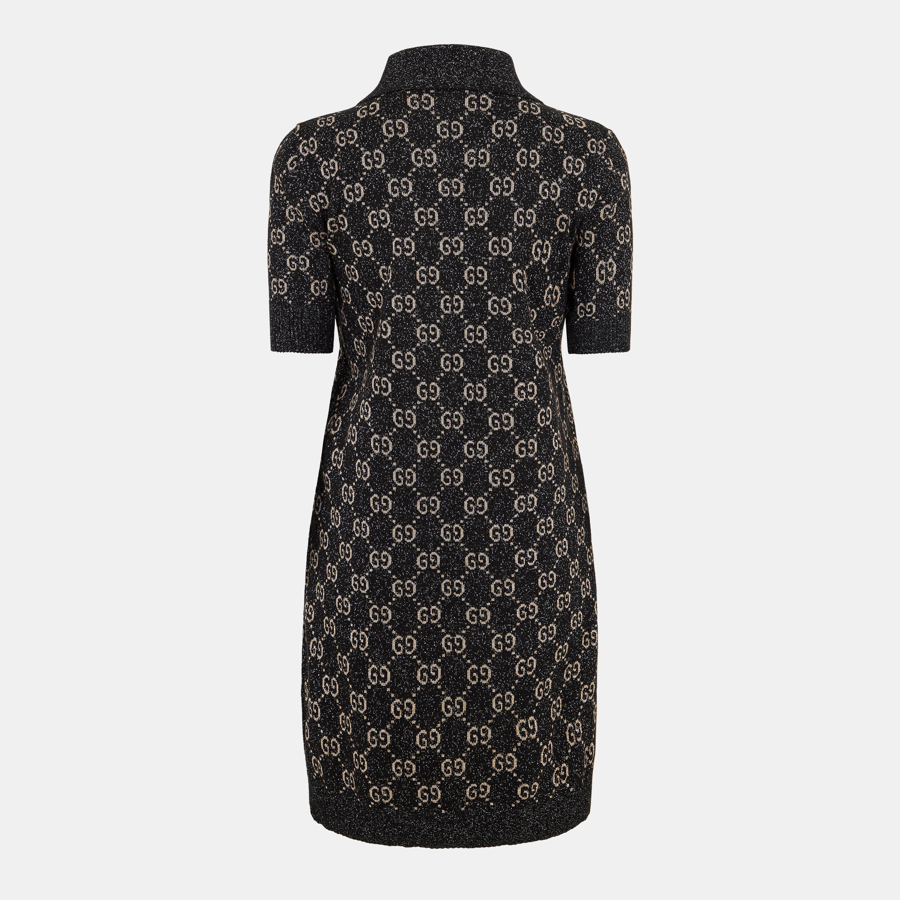 Black/Beige/ - Gucci - Women's GG Jacquard Cotton Dress - 2