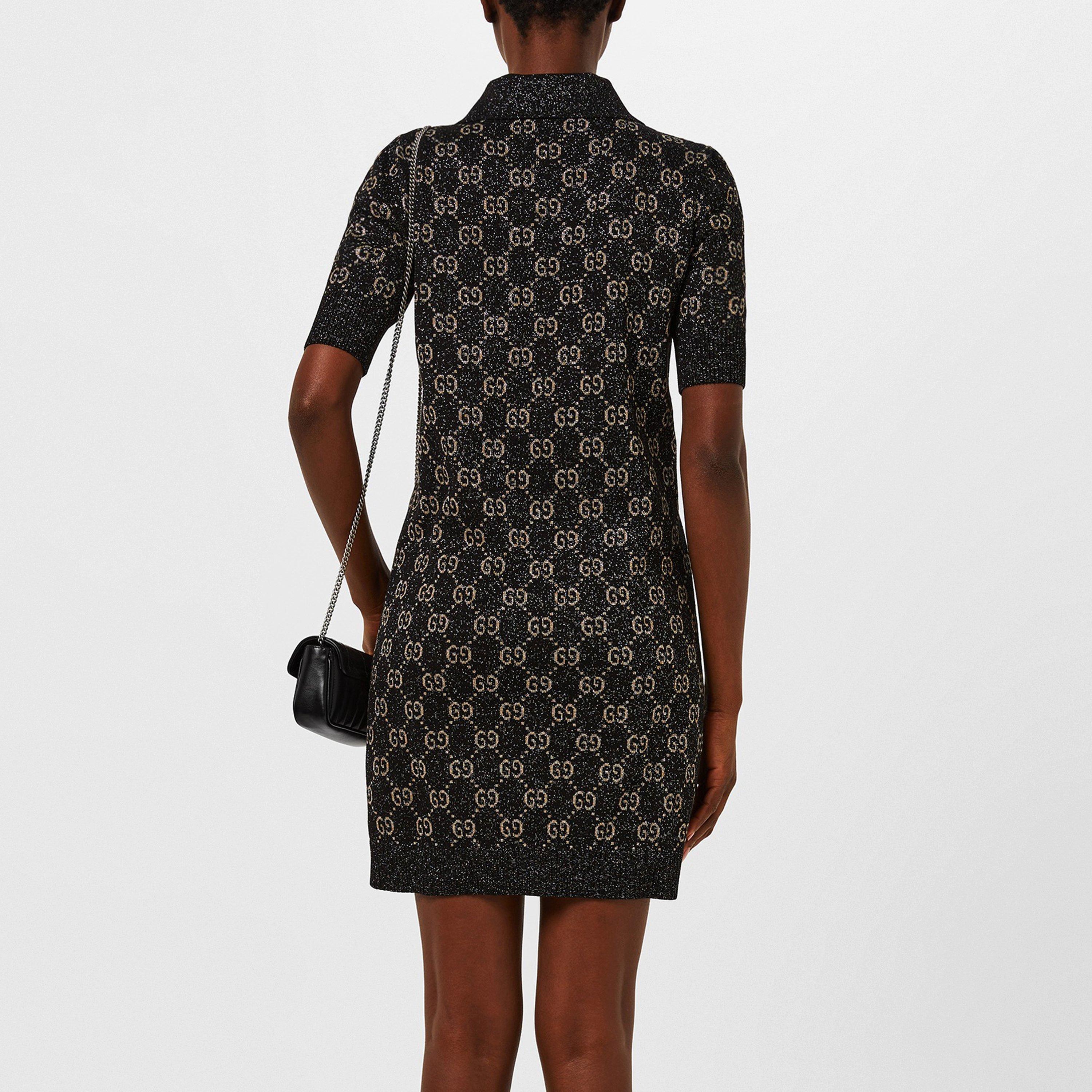 Black/Beige/ - Gucci - Women's GG Jacquard Cotton Dress - 3