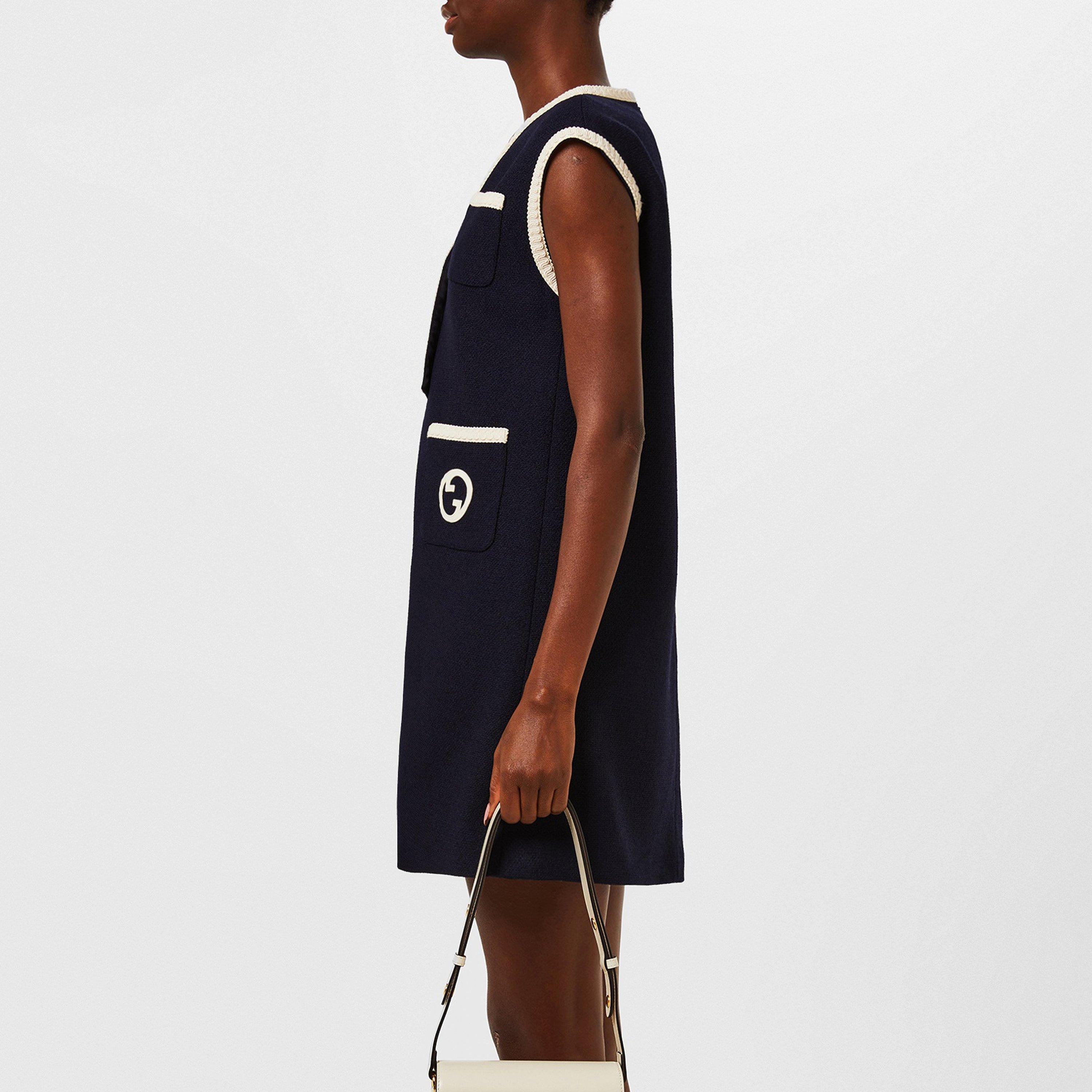 Gucci Women's Tweed Wool Retro Mini Dress | Cruise Fashion