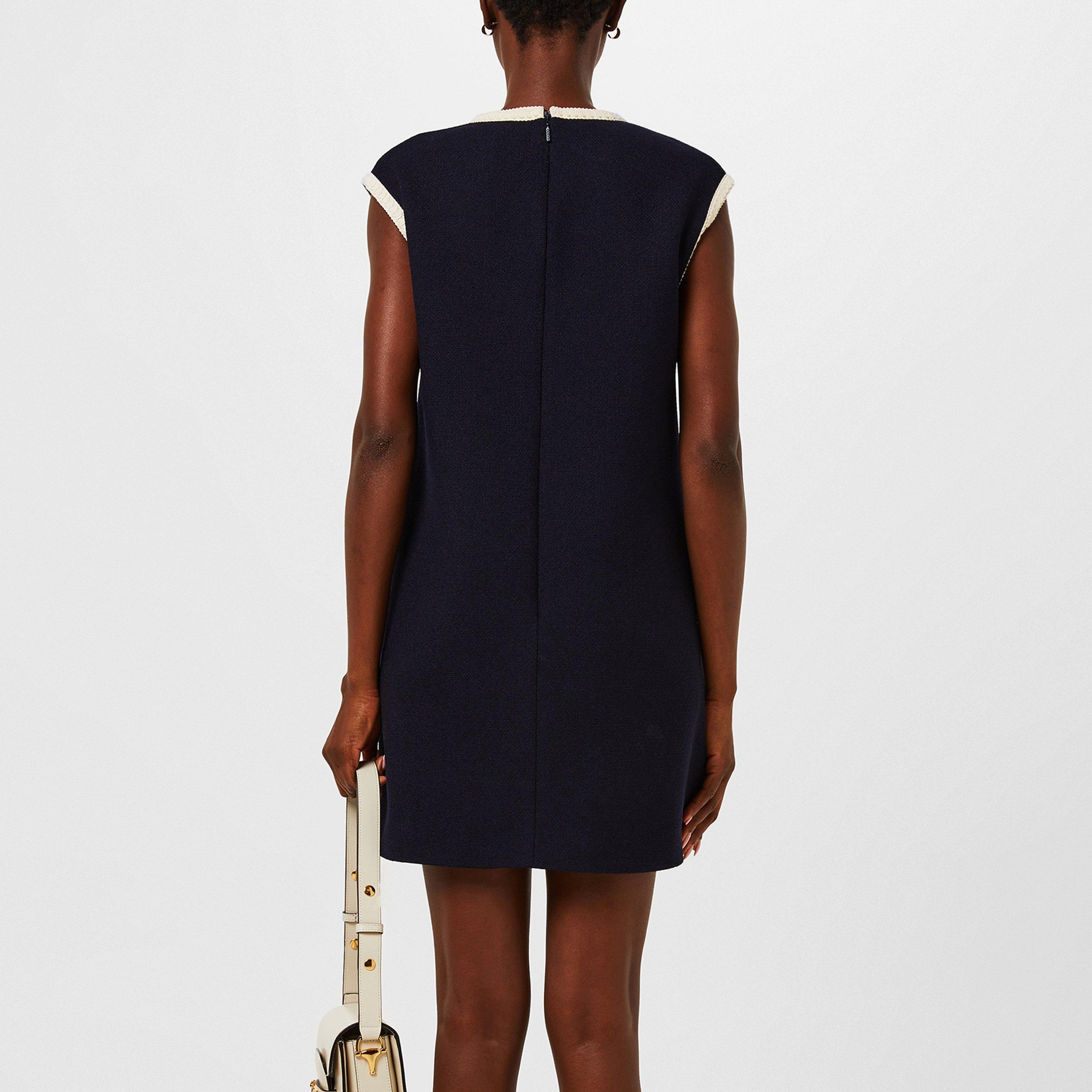 embroidered gg wool tweed mini dress GUCCI Wool-blend tweed mini dress