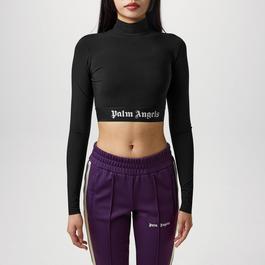 Palm Angels Logo Mock Neck Top