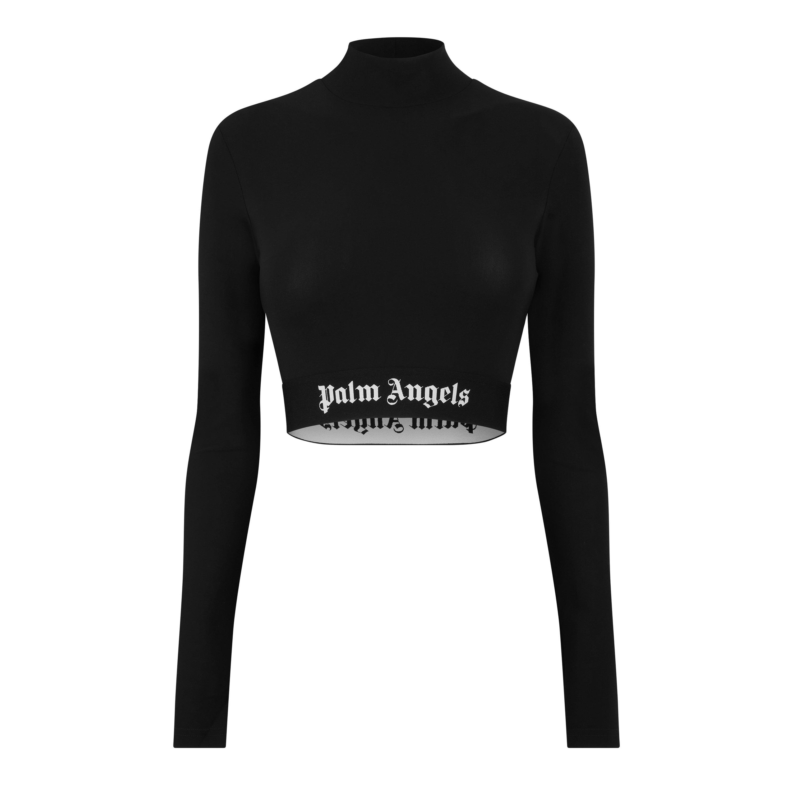 Black - Palm Angels - Logo Mock Neck Top - 5