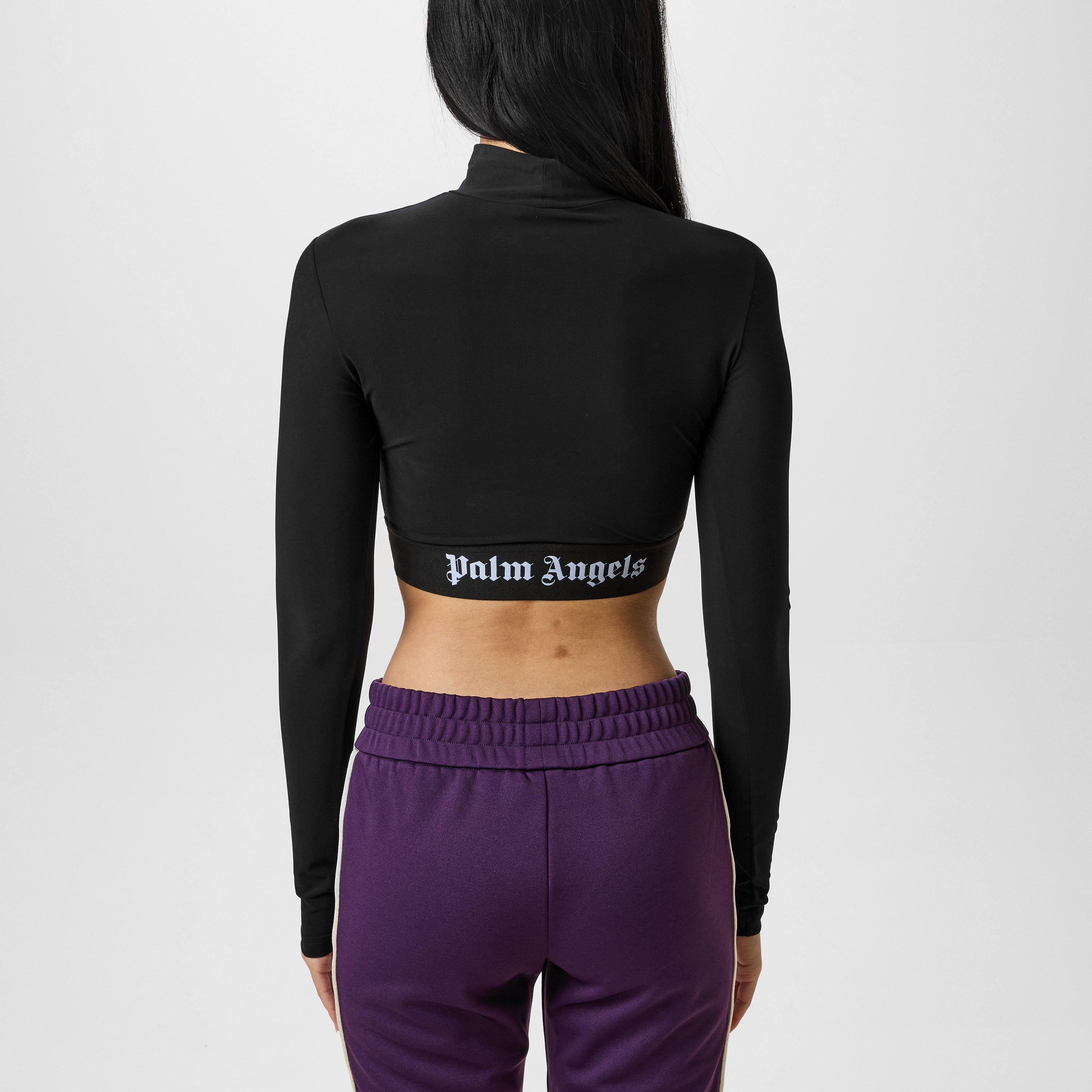 Black - Palm Angels - Logo Mock Neck Top - 3