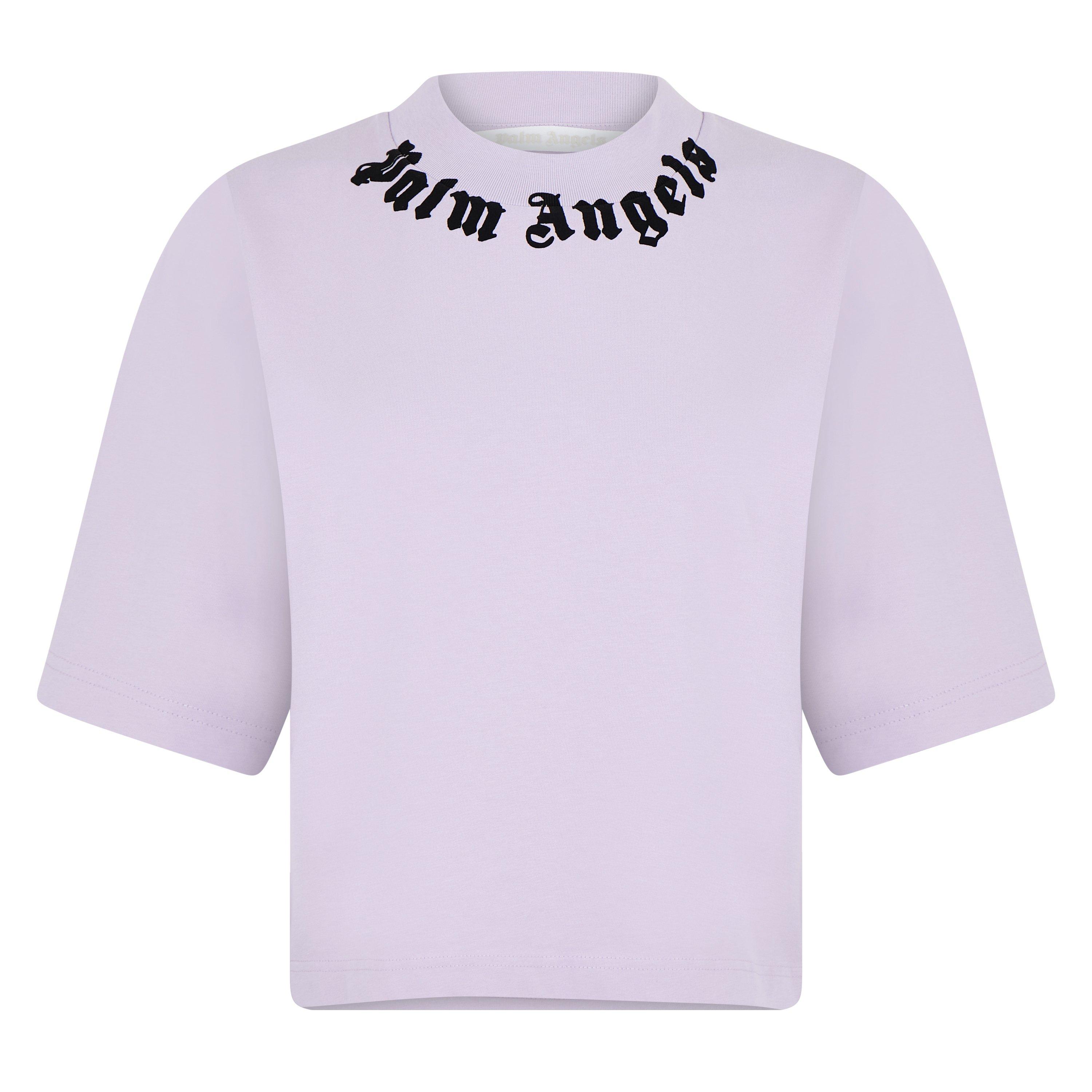 Lilac - Palm Angels - Cropped Logo T-Shirt - 5