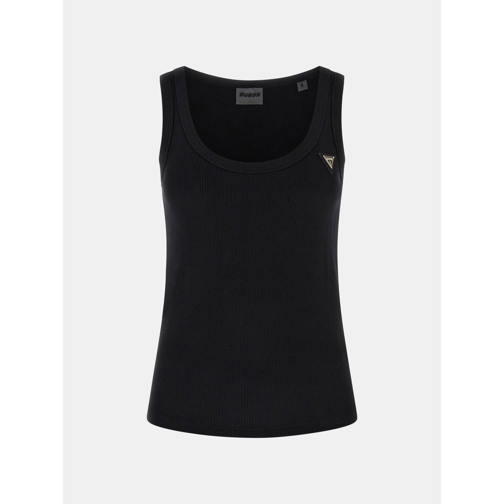 Jet Black - Guess - Women's Colette Rib Tank Vest - 1