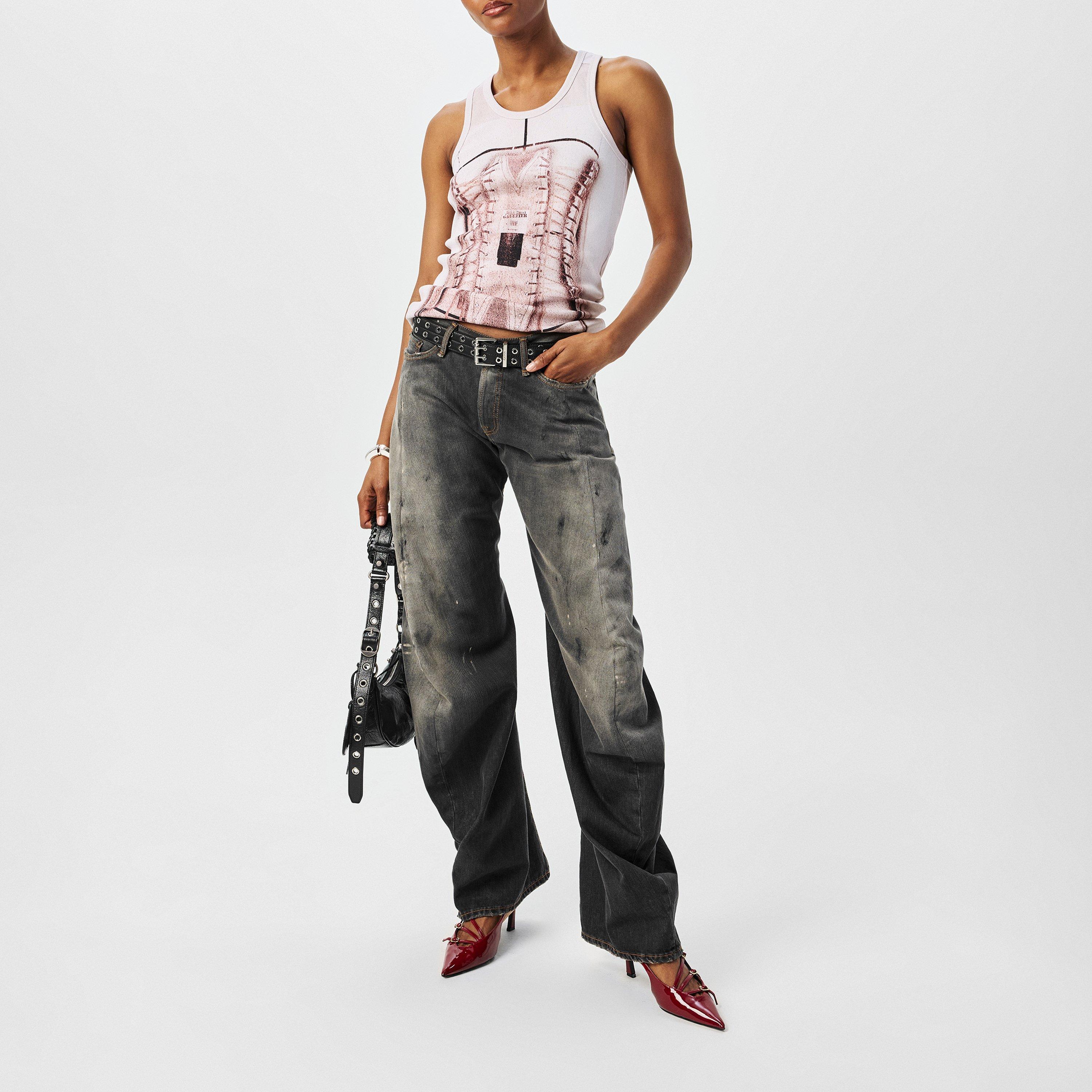 Dusty Pink - Jean Paul Gaultier - Corset Tank Top - 6