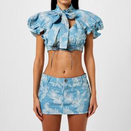 Vivienne Westwood Blue And Off White  Heart Blouse