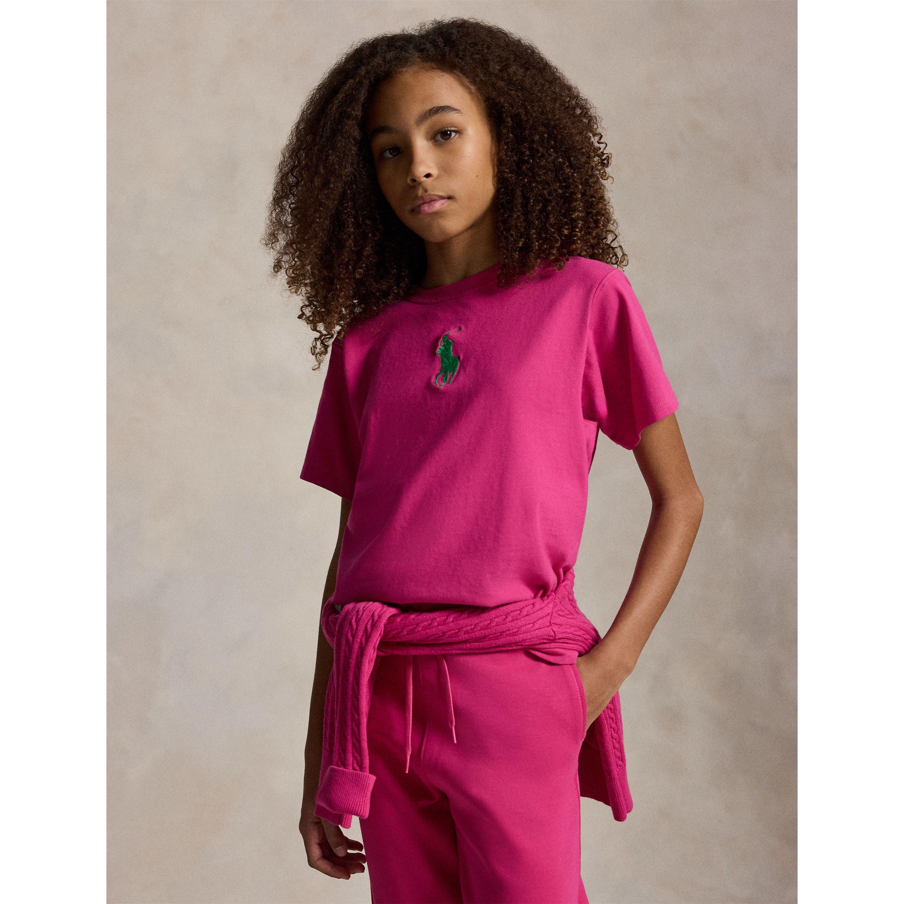College Pink - Polo Ralph Lauren - Kids' Centre Logo Cropped T-Shirt - 3
