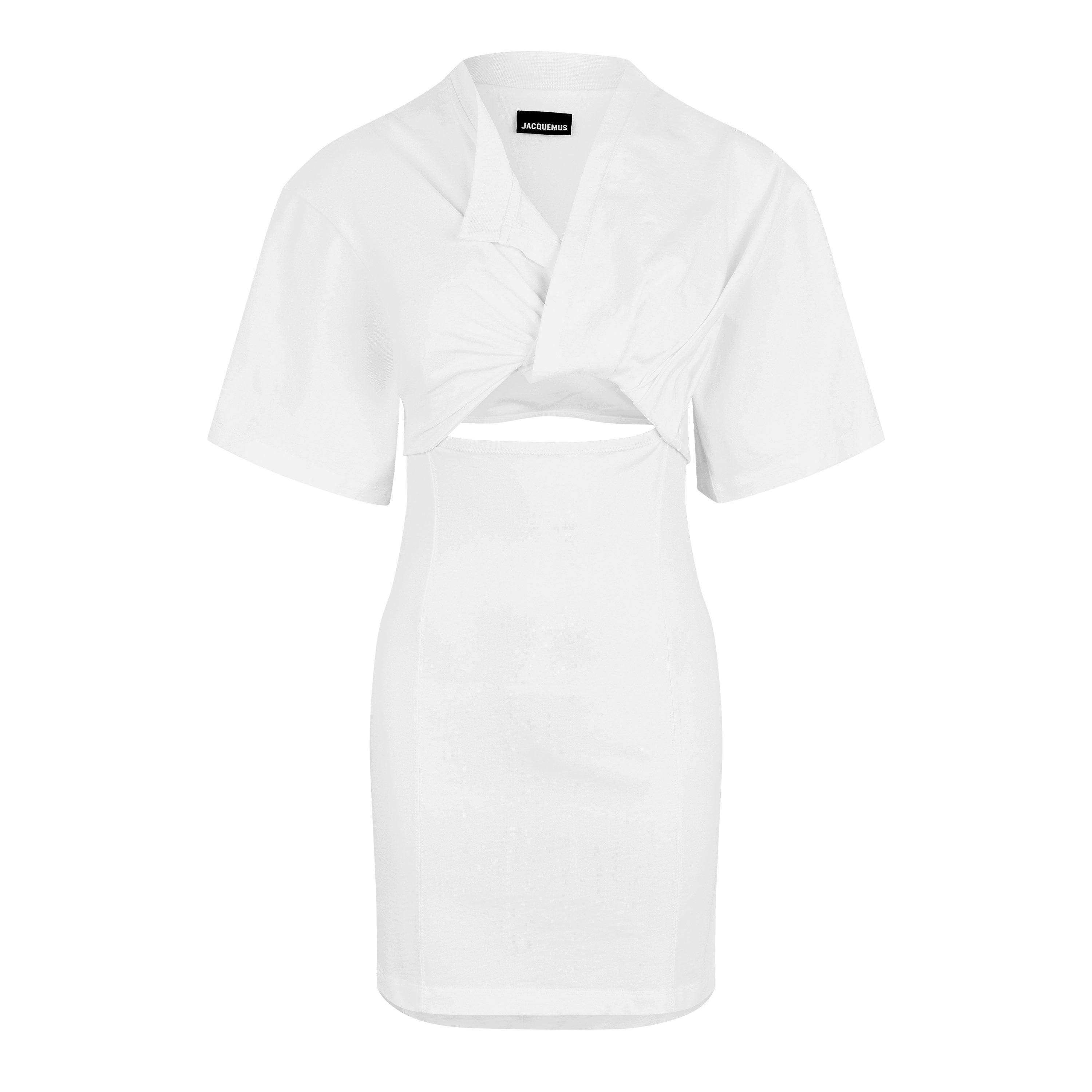 White - Jacquemus - La Twisted Bahia T-Shirt Mini Dress - 5