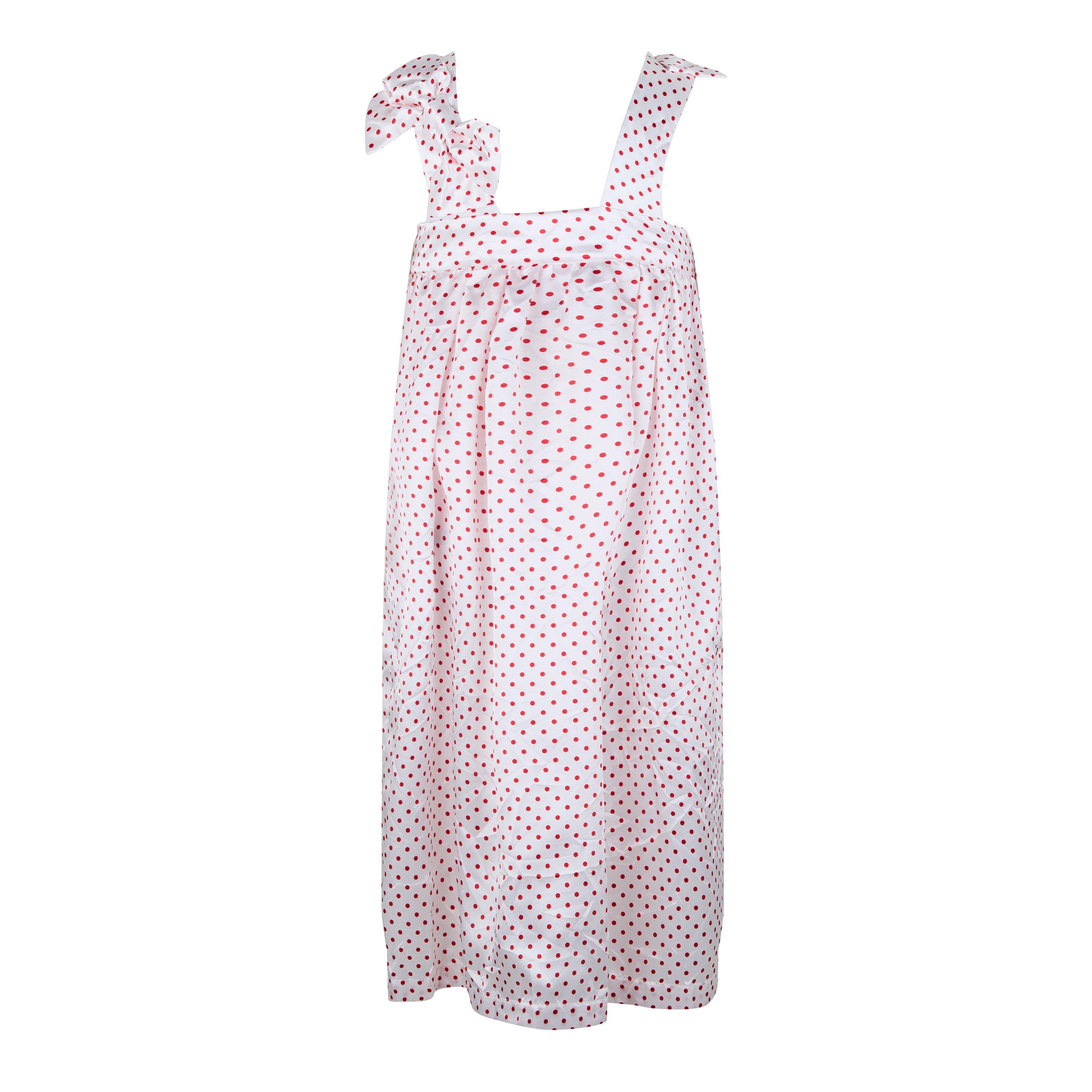 White/Red - Comme des Garcons Girl - Soft Satin Bow And Dots Dress - 6
