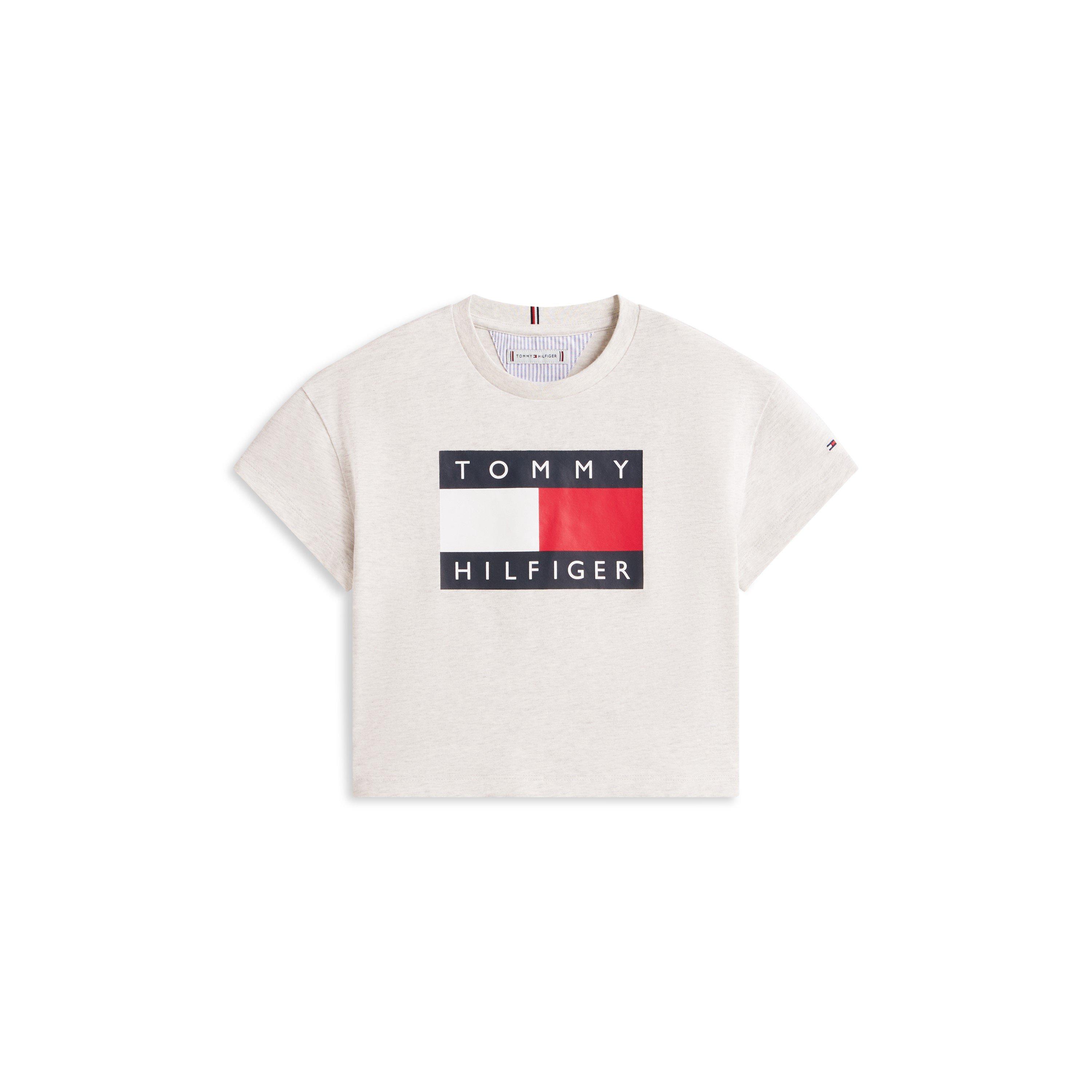Tommy Hilfiger Girls Kids' Heritage Cropped Crop Top - Grey P01 - 12Y