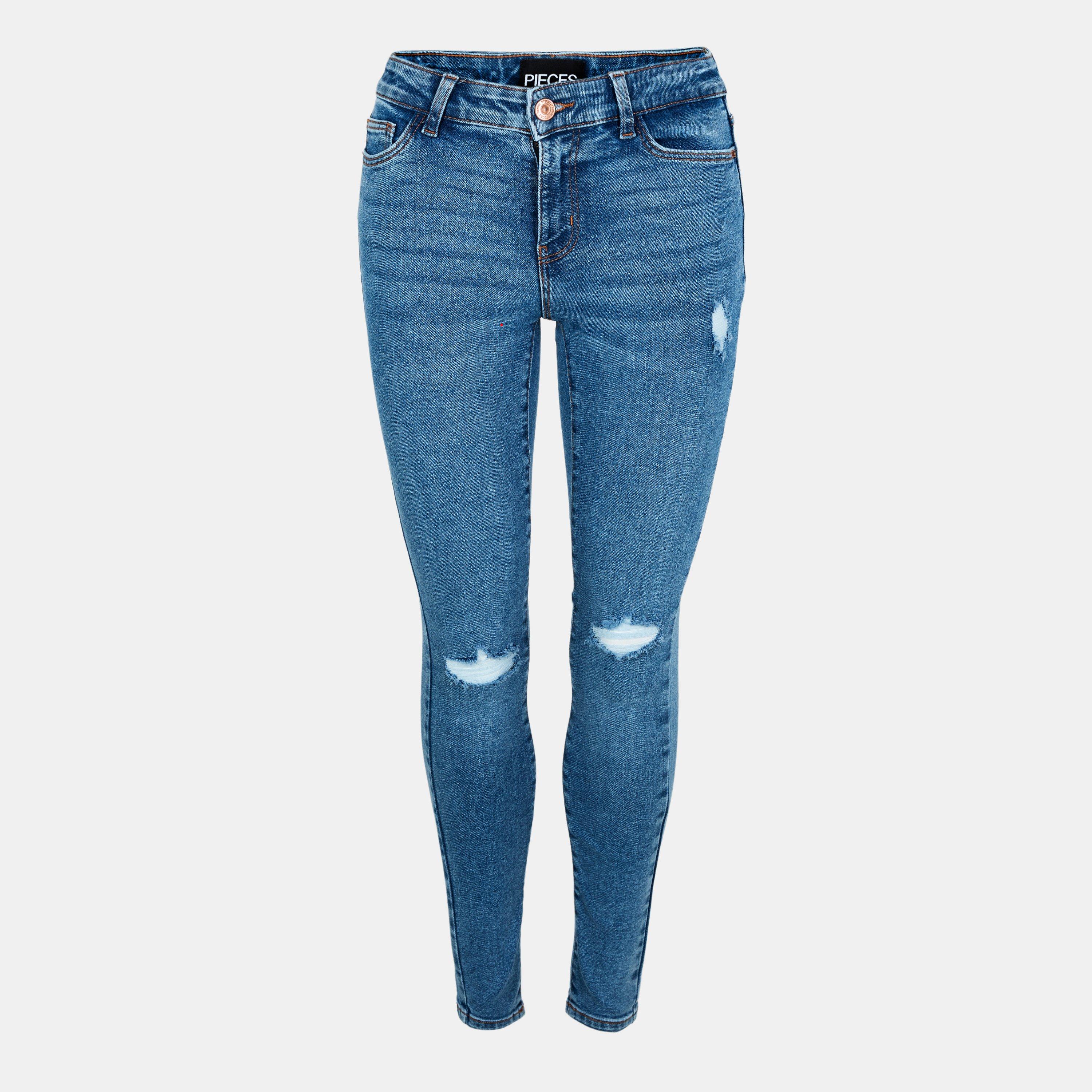 Blue Denim - Pieces - Women's Slim Fit Jeans - 1
