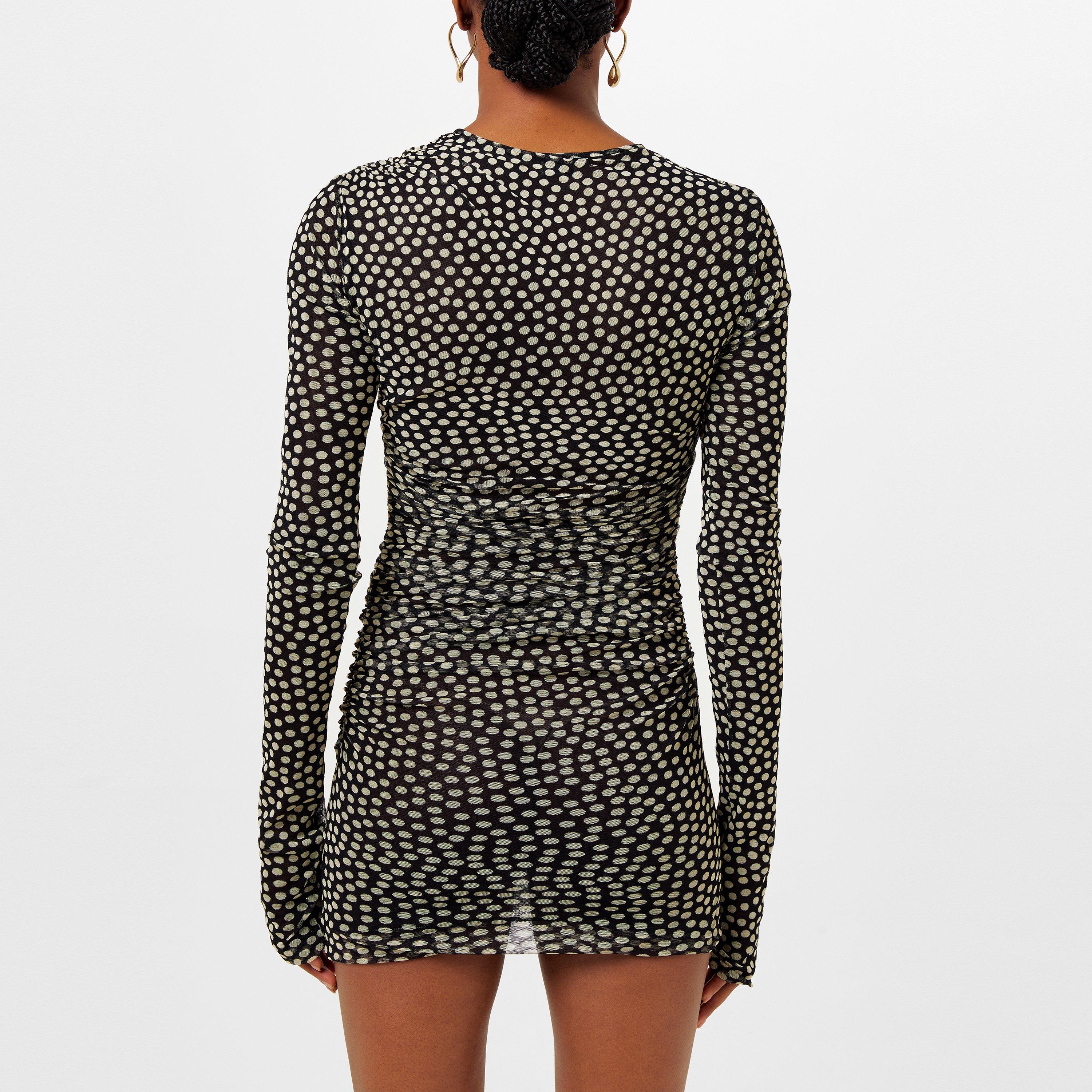 Saint Laurent | Polka Dot Ruched Mini Dress | Mini Dresses