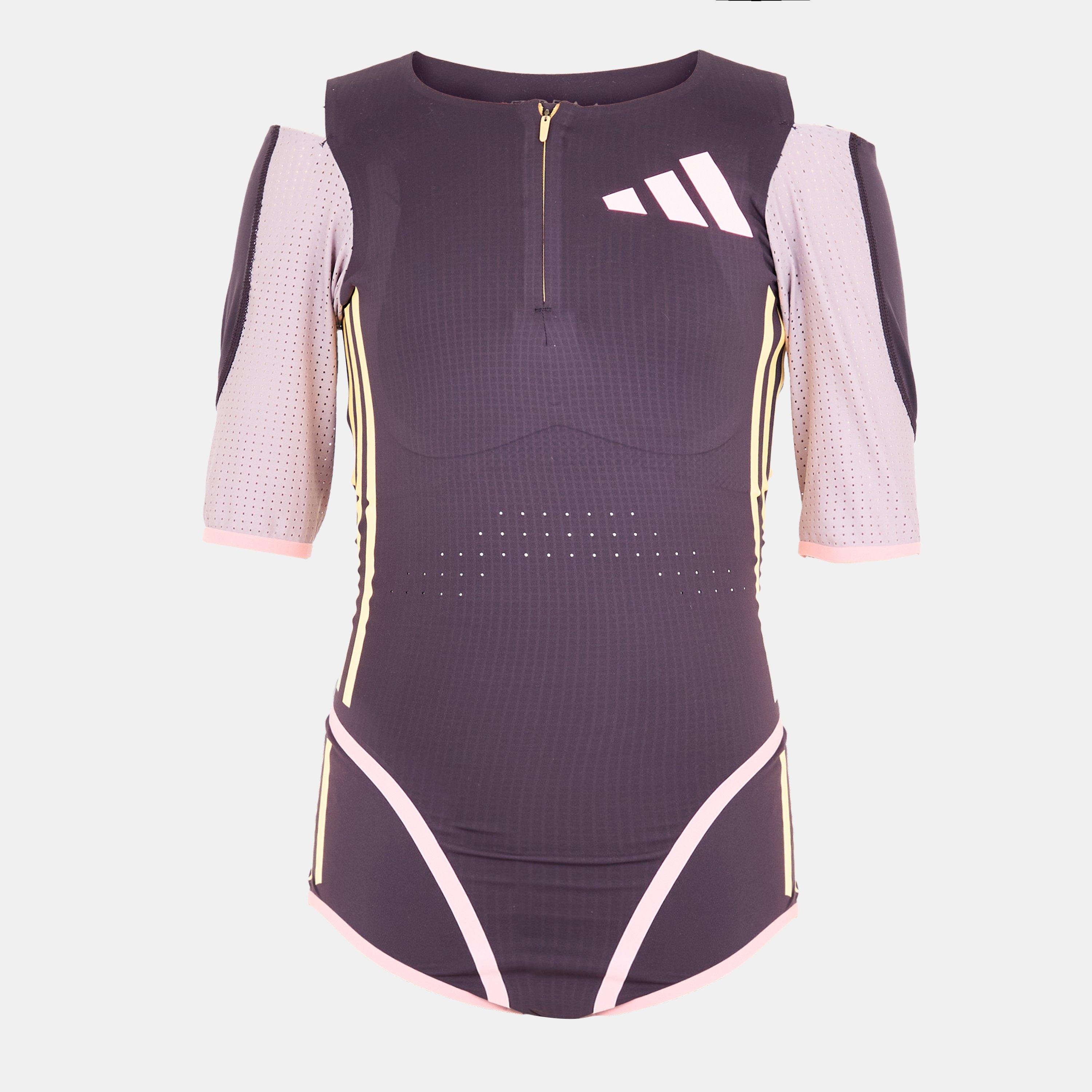 Adidas Women's Short Sleeve Bodysuit - Aurora Black - 6 (XXS)