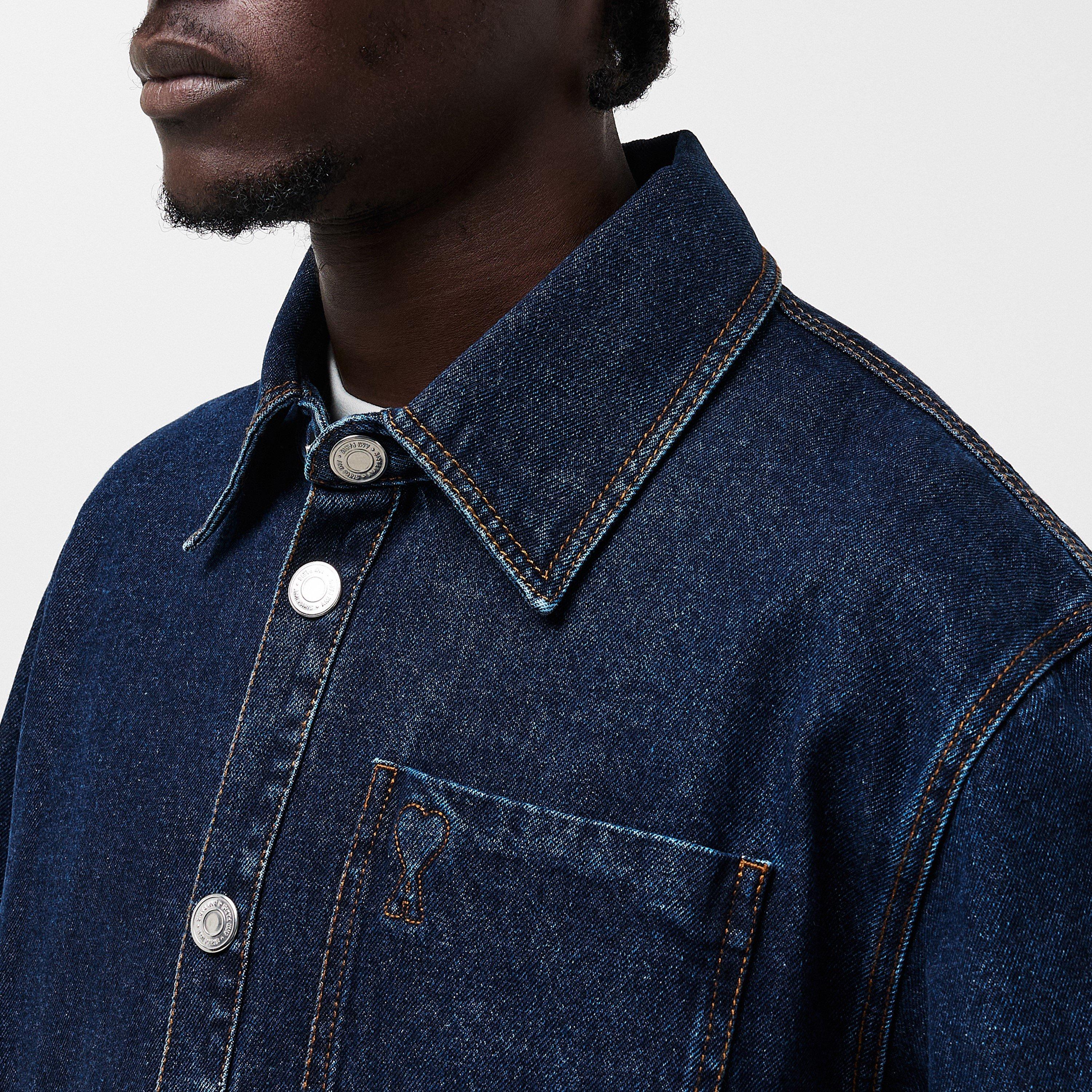 Indigo 402 - Ami Paris - Men's Long-Sleeve Denim Shirt - 5