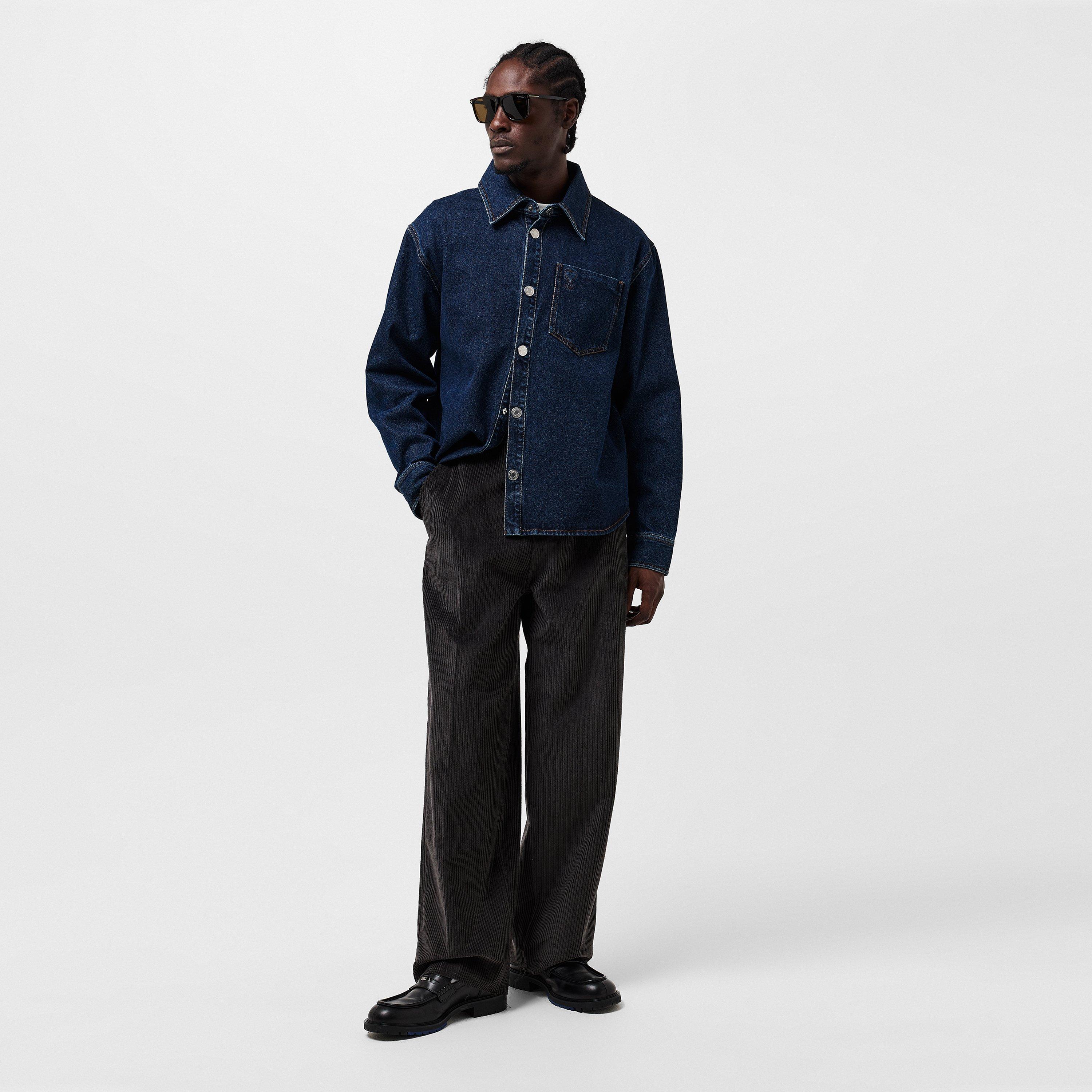 Indigo 402 - Ami Paris - Men's Long-Sleeve Denim Shirt - 6