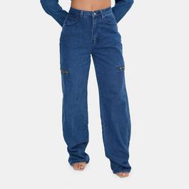 I Saw It First Zip Detail Wide Leg Jeans
