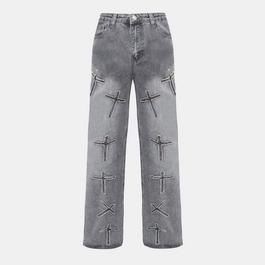 I Saw It First Cross Detail Straight Leg Jean