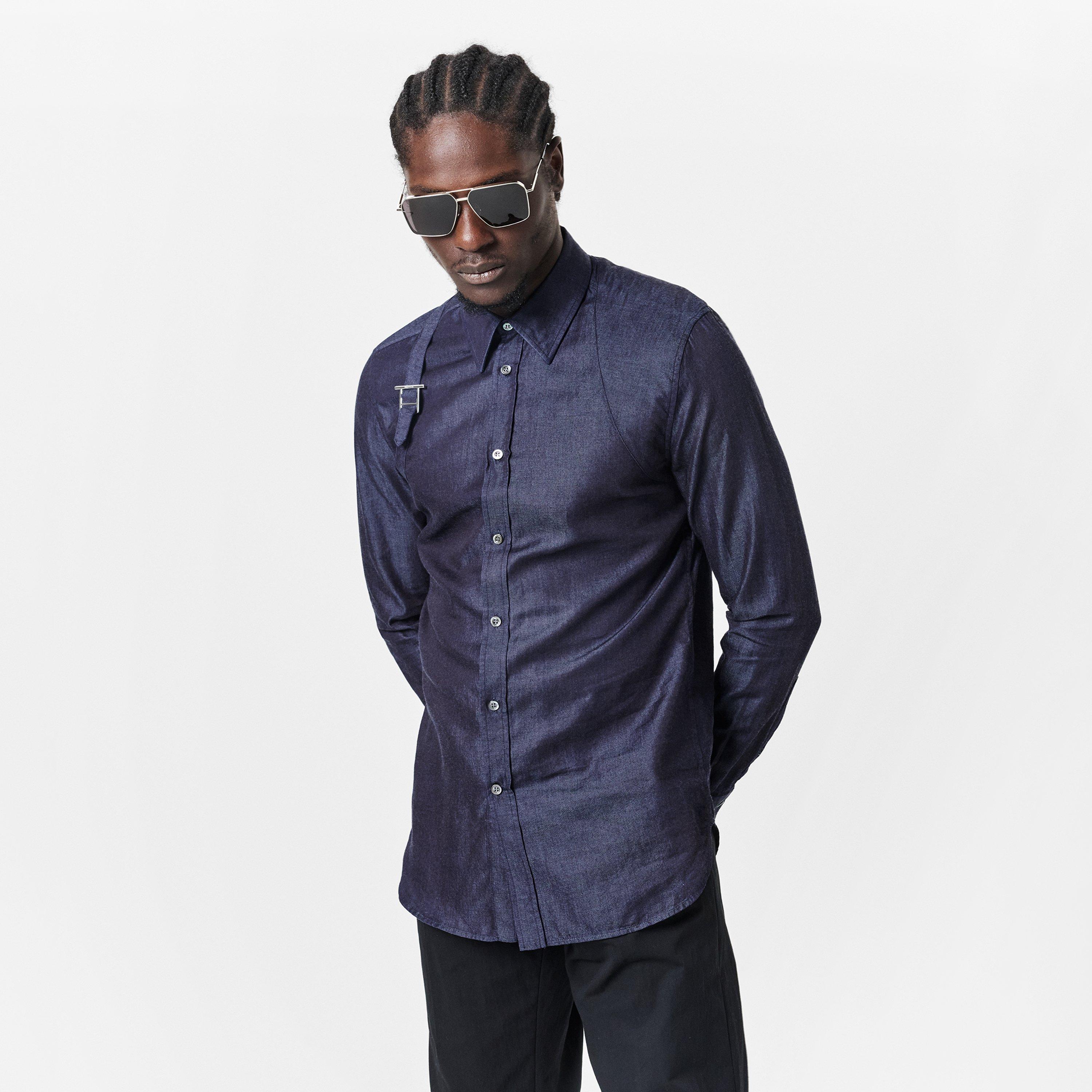 Indigo - Alexander McQueen - Men's Alex Long-Sleeve Denim Shirt - 3