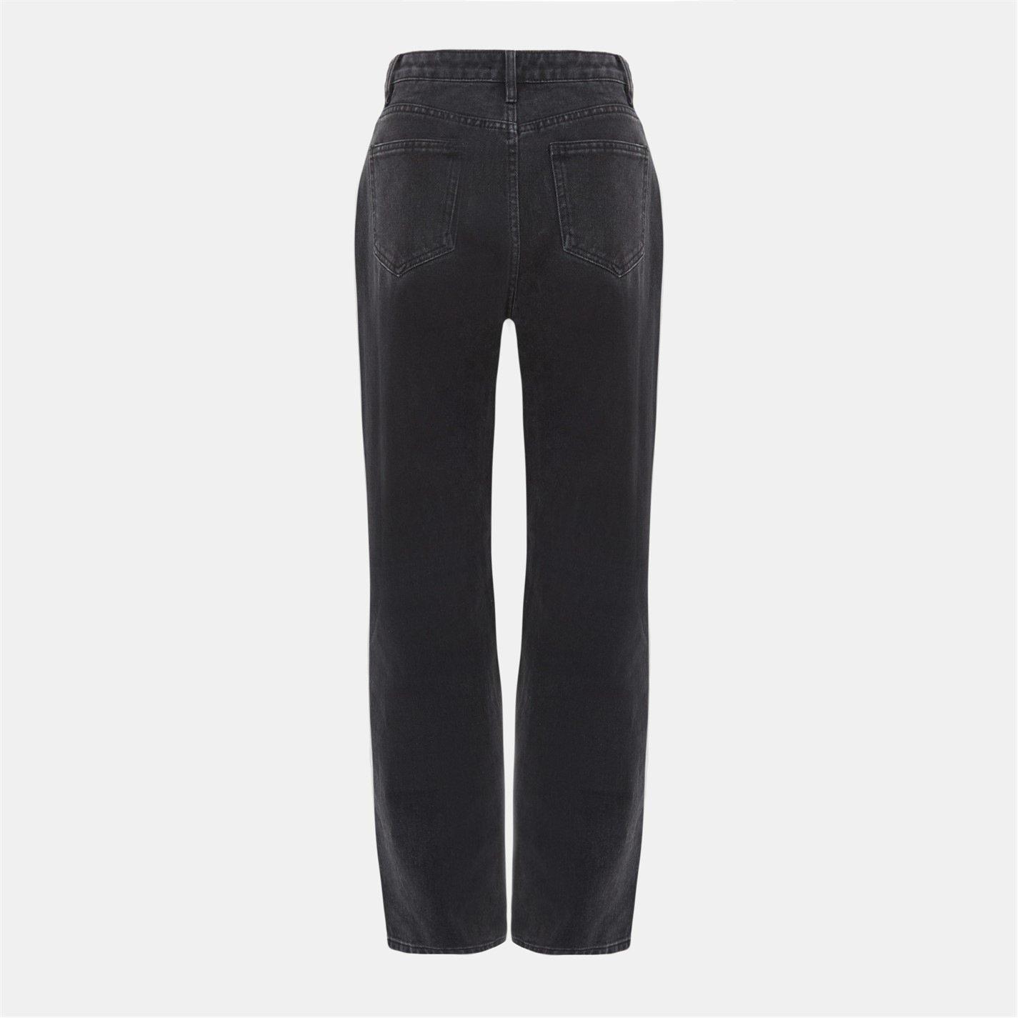 Black - I Saw It First - Seam Detail Straight Leg Jeans - 3