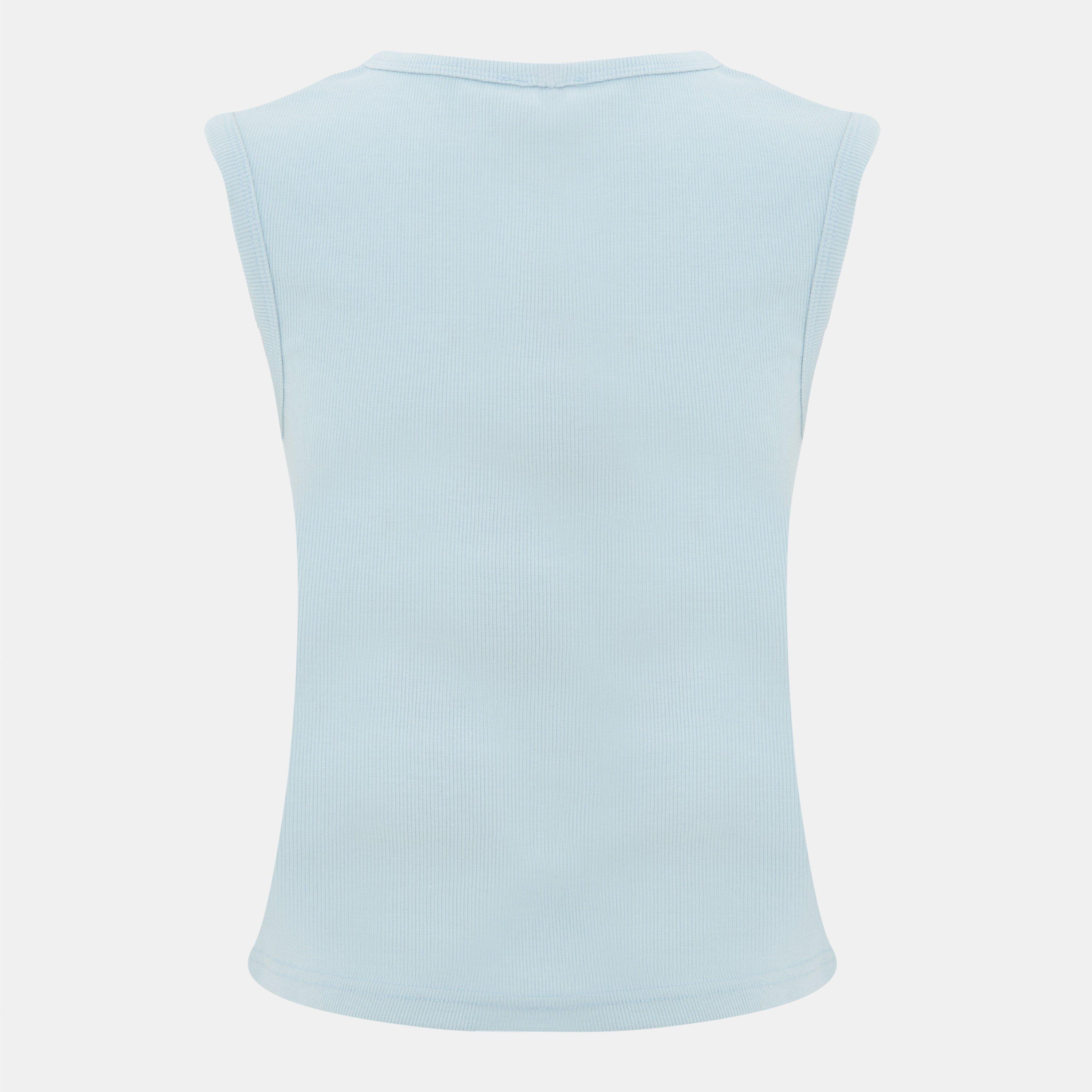 Light Blue - I Saw It First - Rib Button Top - 2