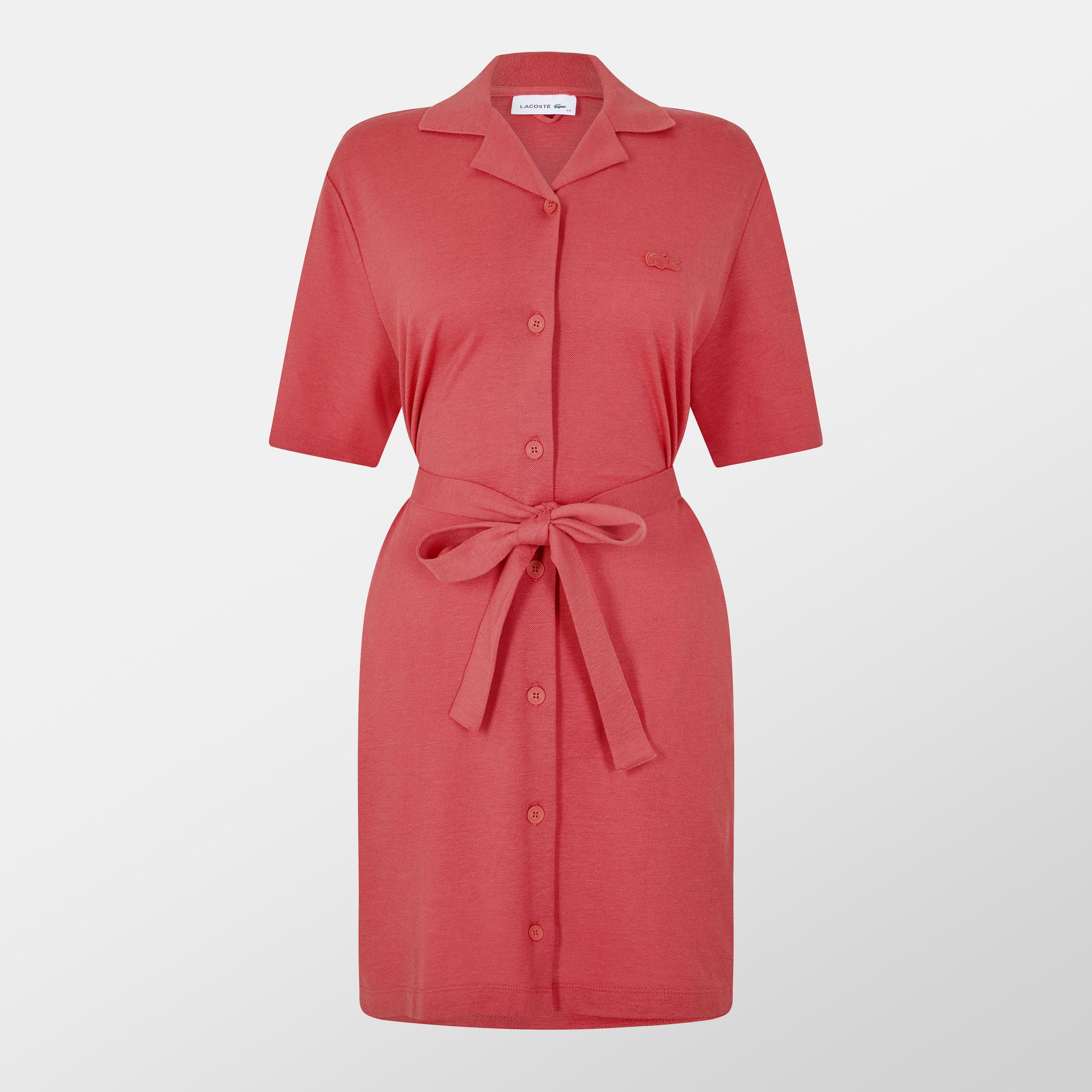 Lacoste Women's Short-Sleeve Dress Shirt - Sierra Red - 10 (38)
