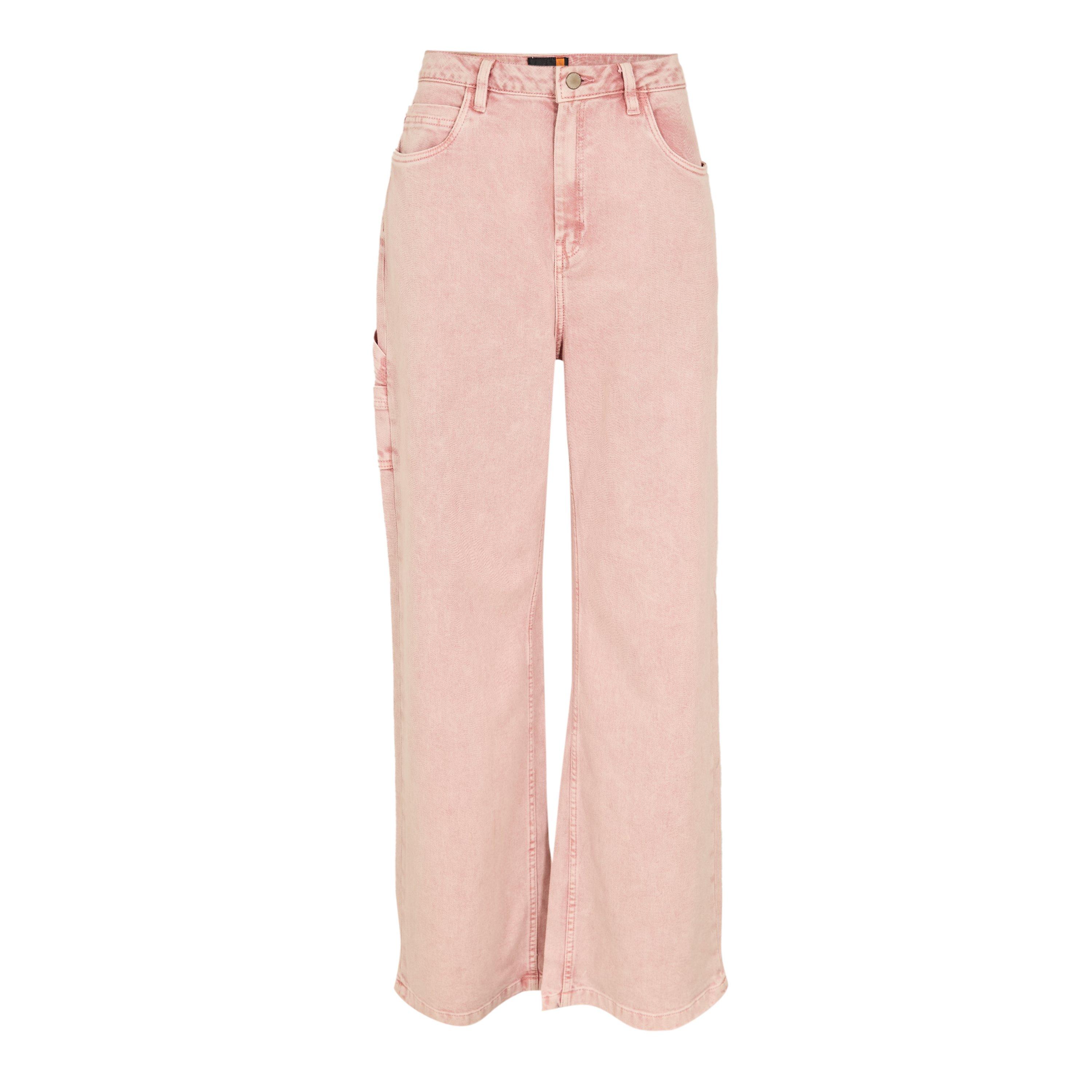 Timberland Women's Carpenter Pants Straight Leg Jeans Peach Pink Wash - 25