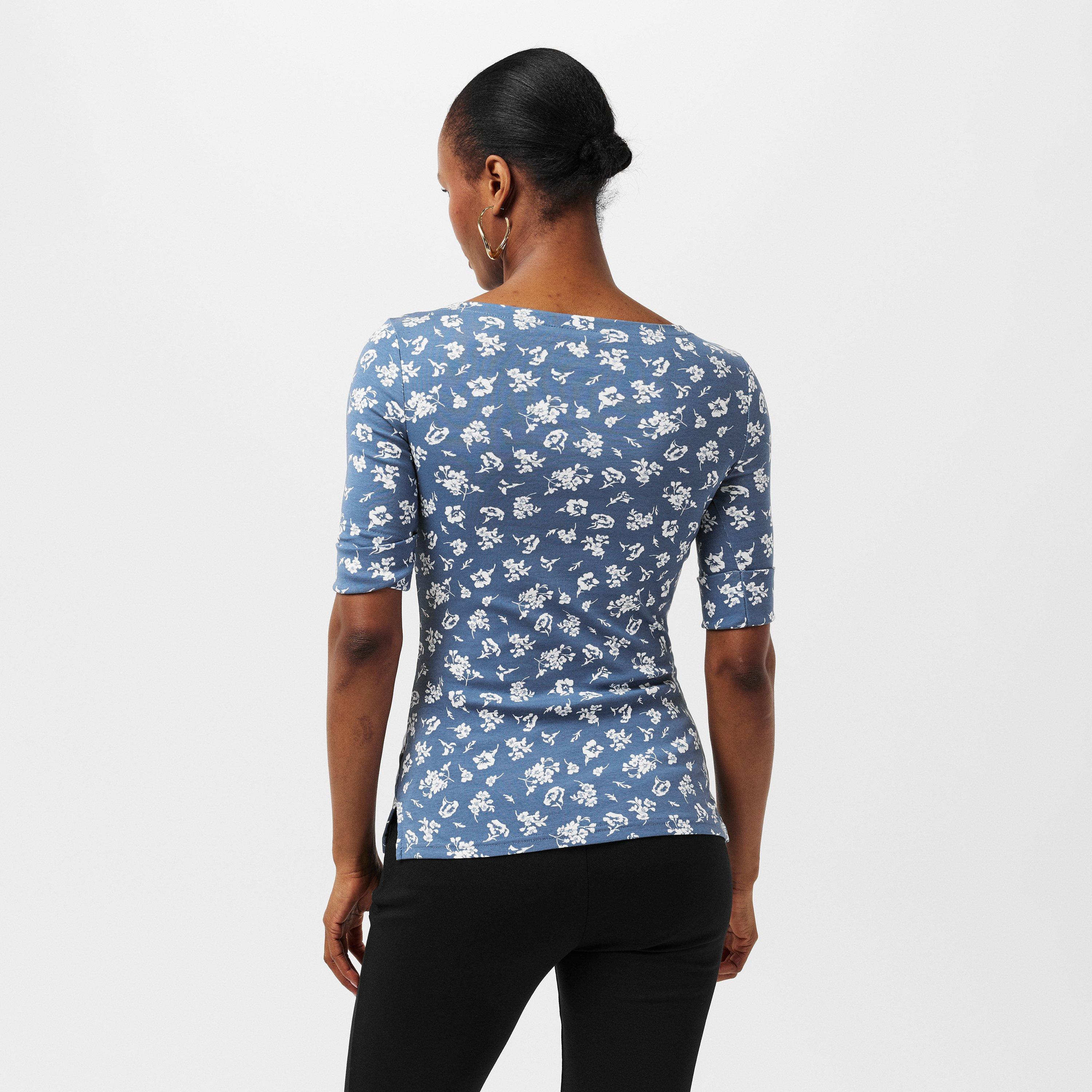 Blue Multi - Lauren by Ralph Lauren - Women's Judy Long-Sleeve T-Shirt - 4