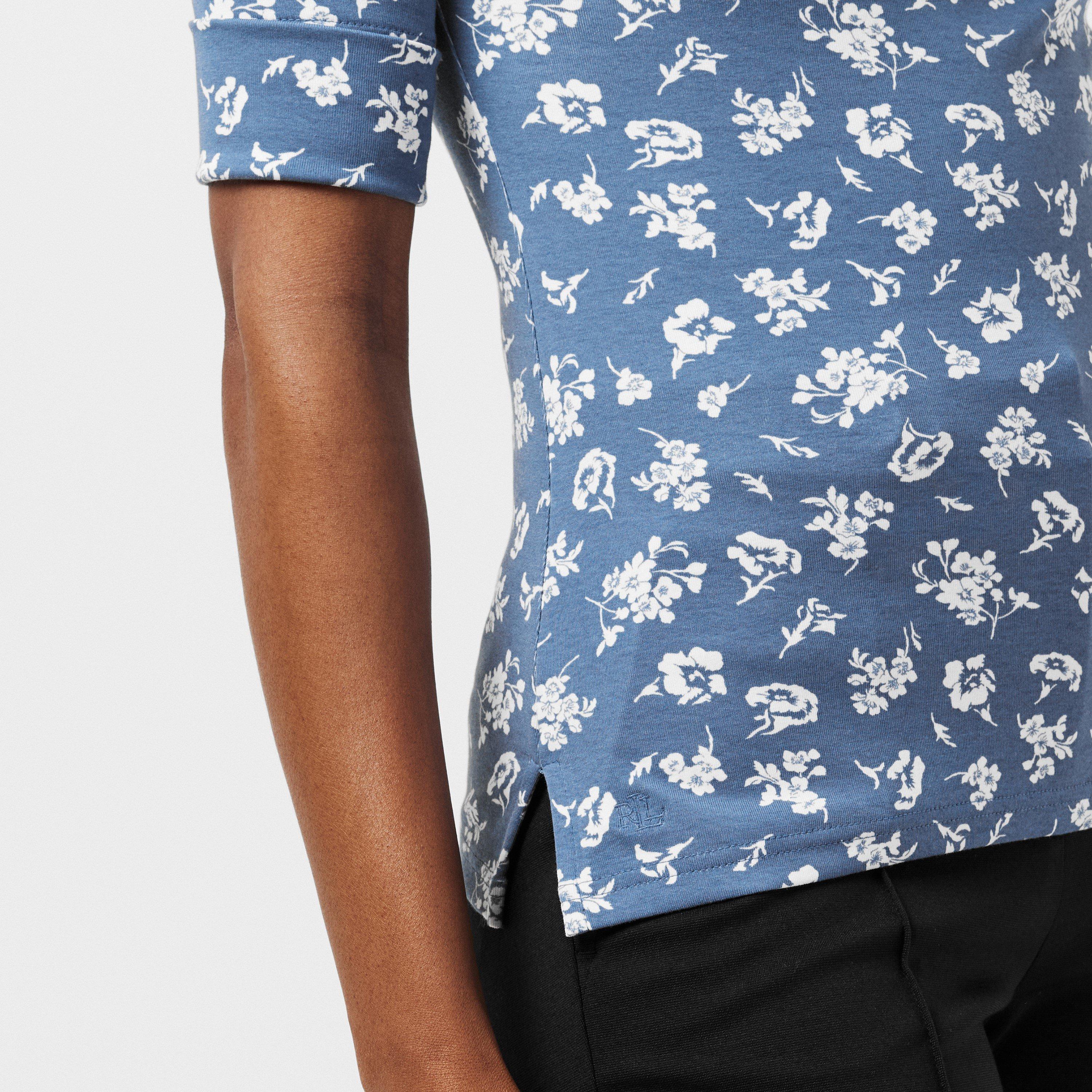 Blue Multi - Lauren by Ralph Lauren - Women's Judy Long-Sleeve T-Shirt - 5