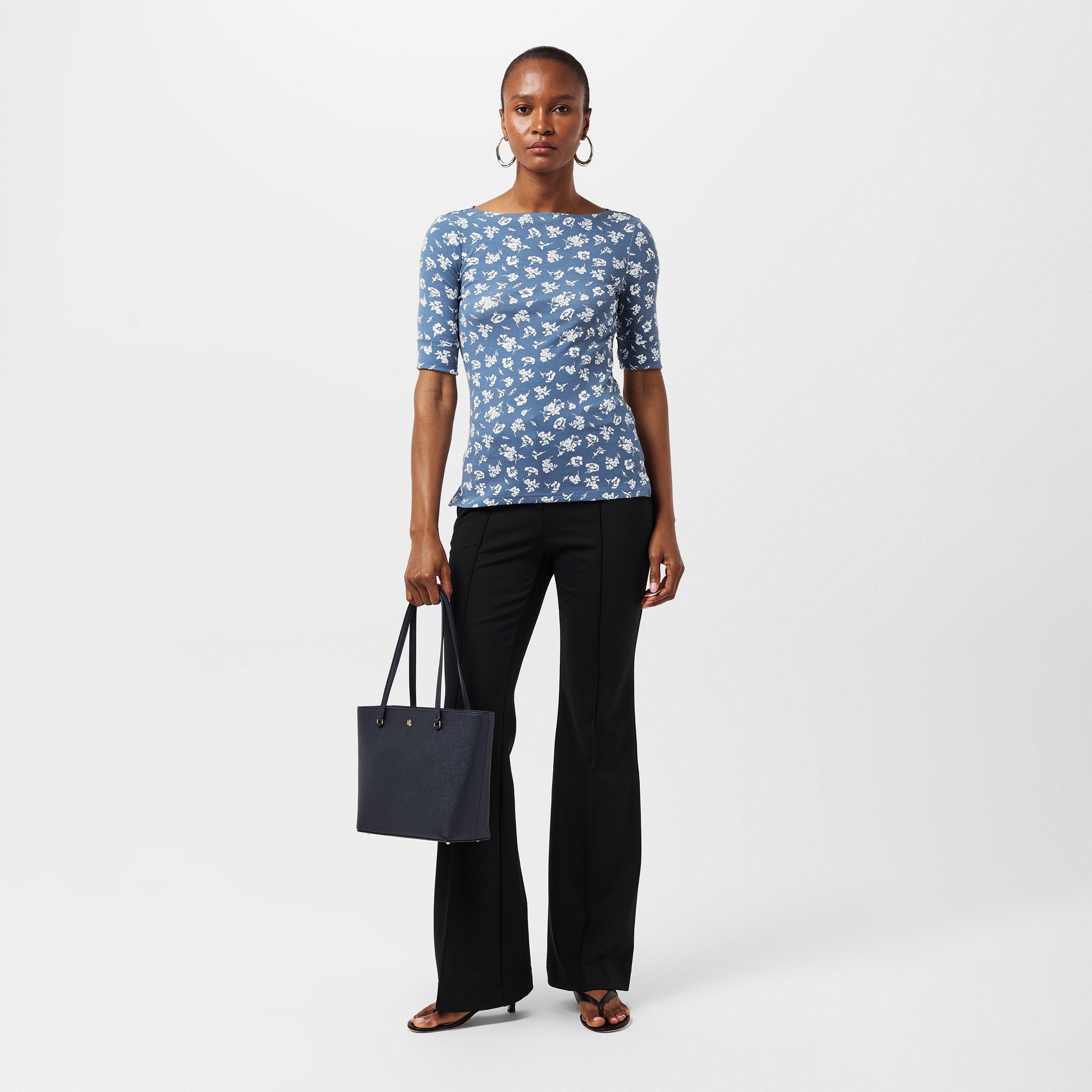 Blue Multi - Lauren by Ralph Lauren - Women's Judy Long-Sleeve T-Shirt - 6