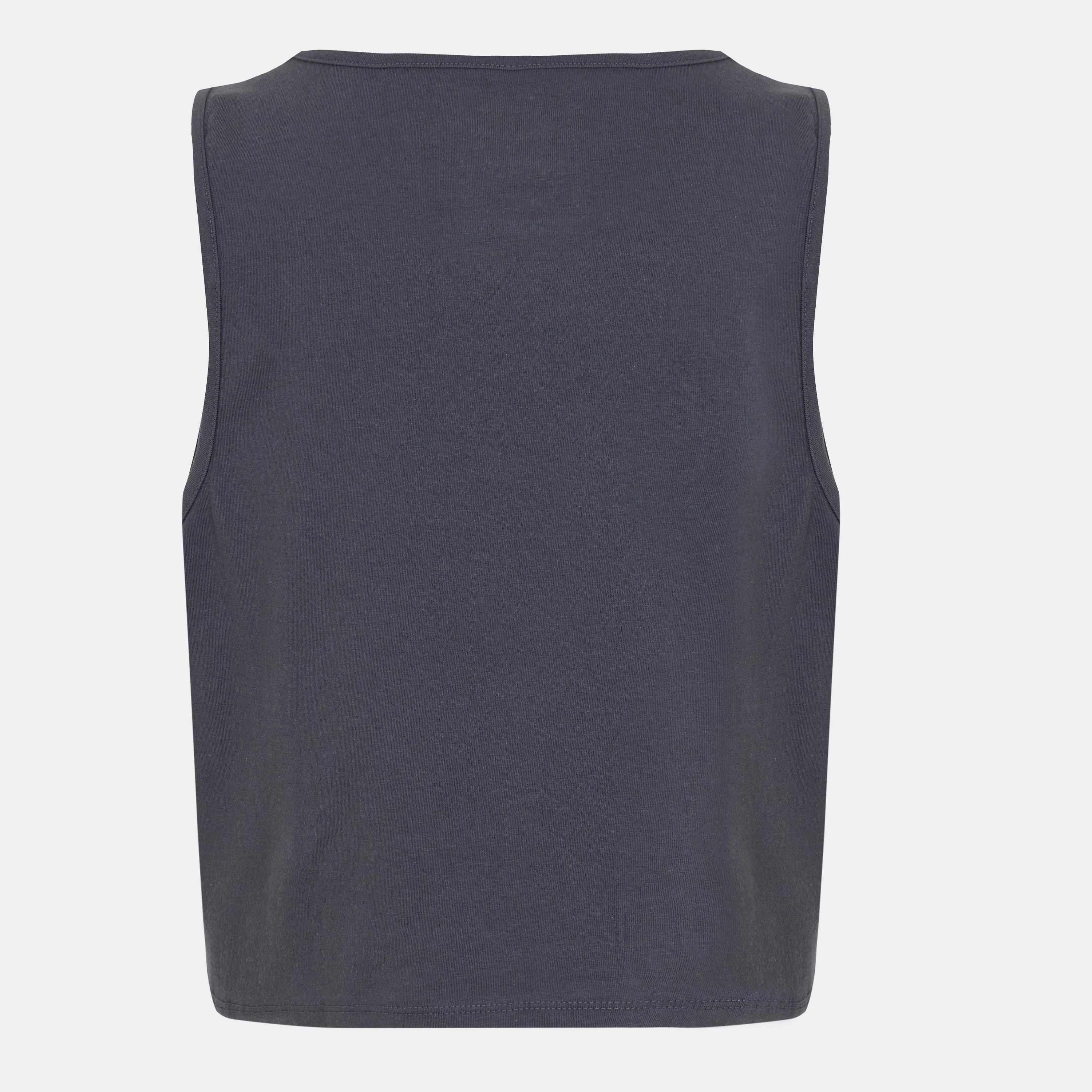Asphalt - Vans - Blur Fitted Crop Tank Asphalt Vest Womens - 2