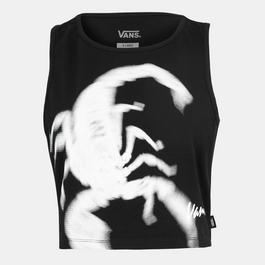 Vans Venom Fitted Crop Tank Black Vest Womens