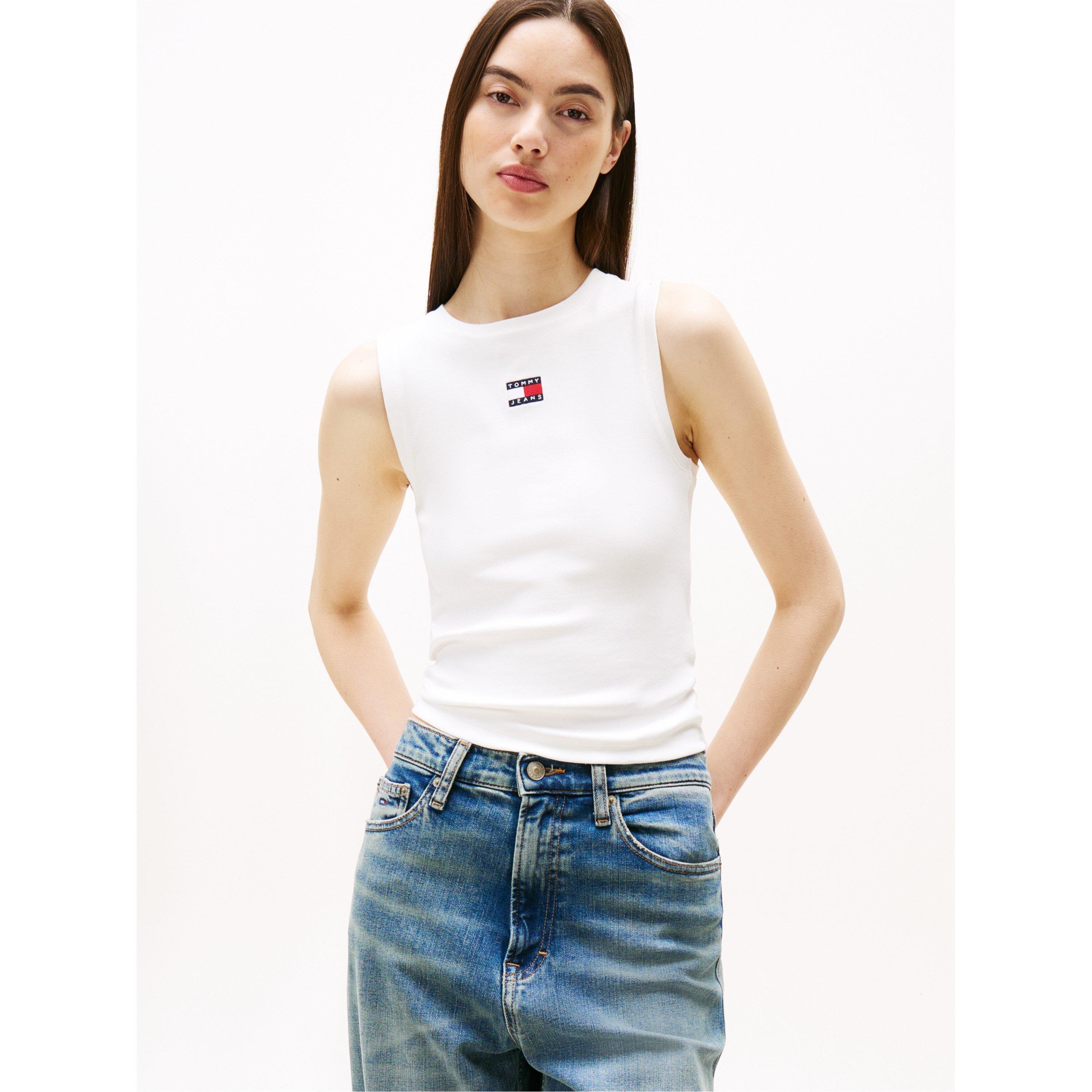 Ecru - Tommy Jeans - Women's Badge Tank Vest - 2
