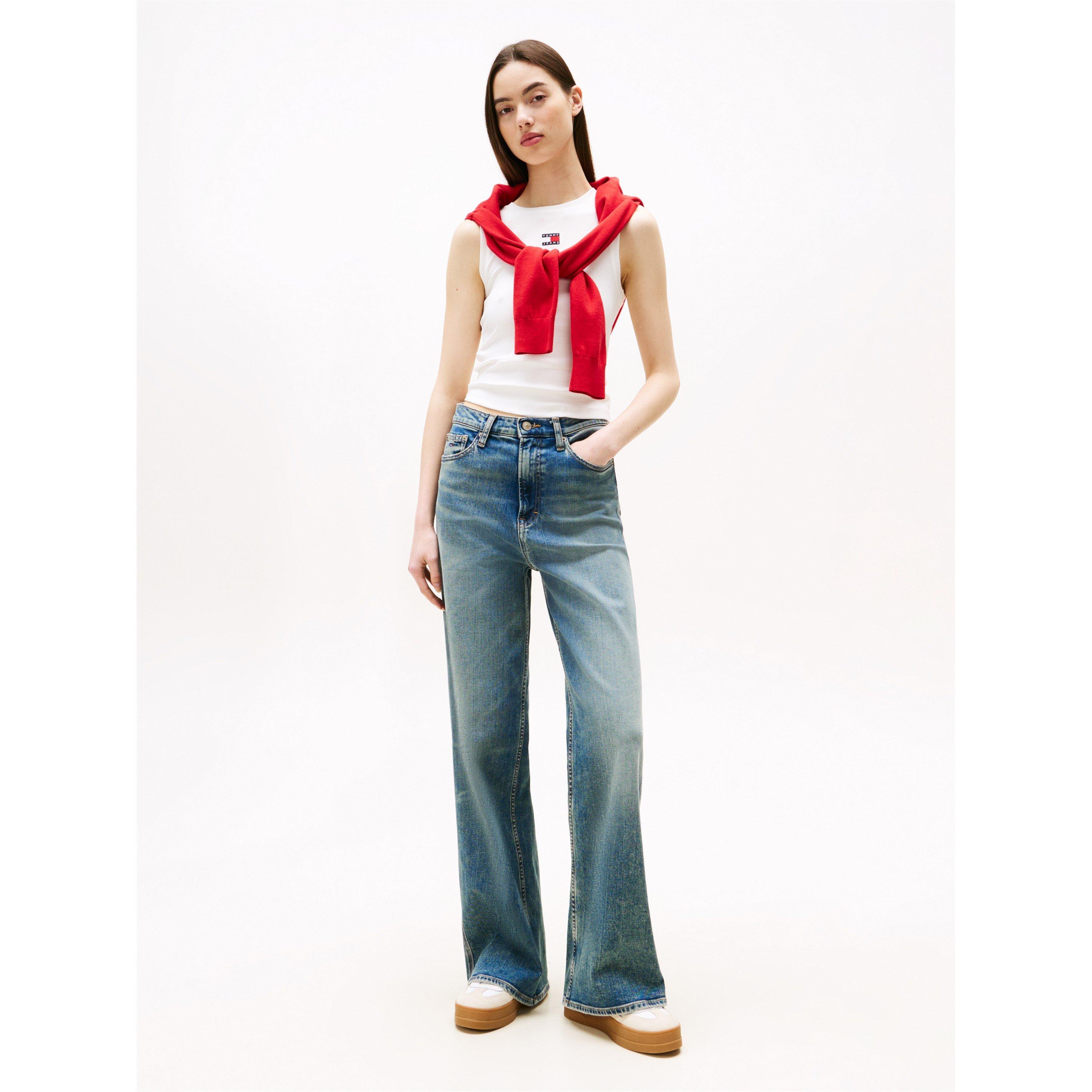Ecru - Tommy Jeans - Women's Badge Tank Vest - 3