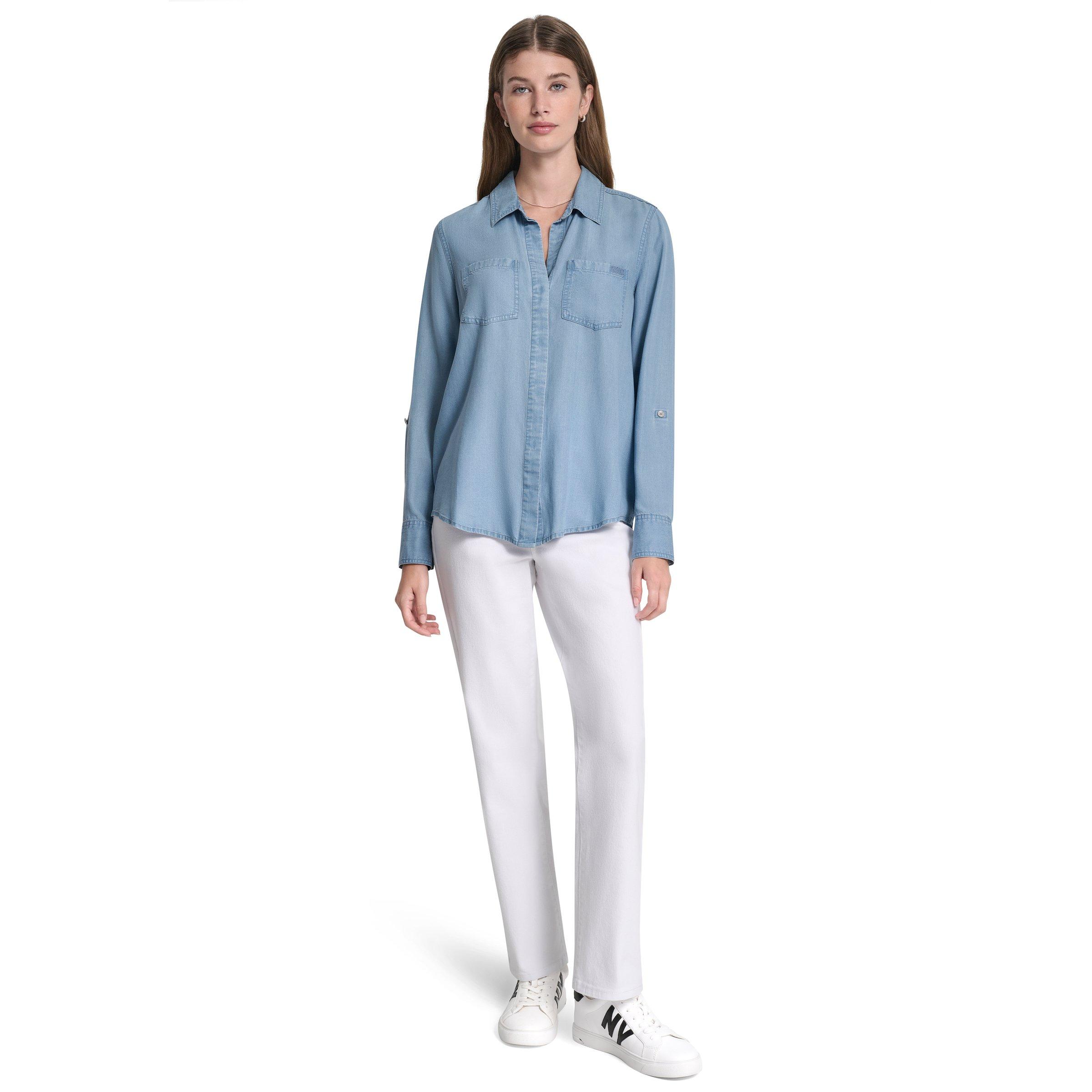Chambray - DKNY - DKNY Denim Shirt Ld62 - 4