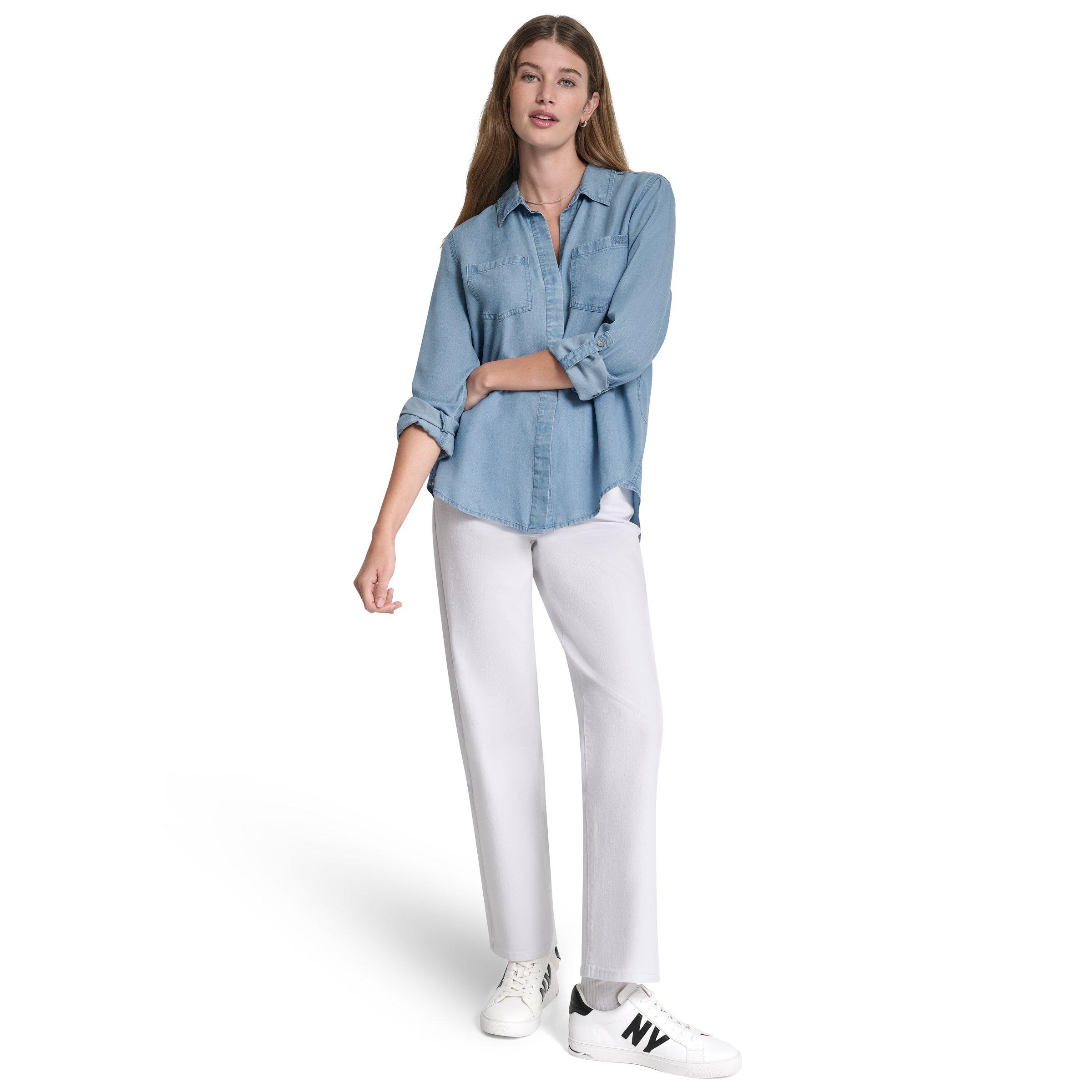 Chambray - DKNY - DKNY Denim Shirt Ld62 - 6
