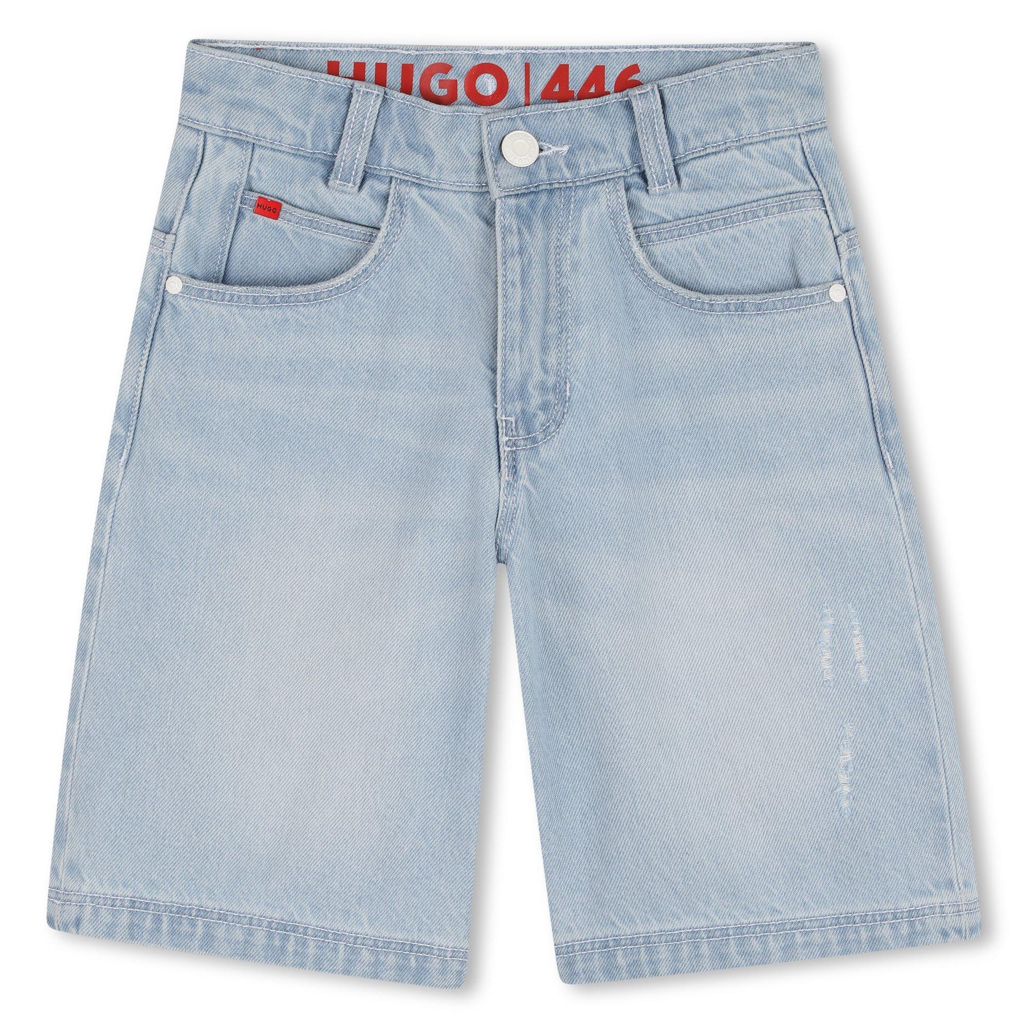 Light Blue - Hugo - Kids' Denim Shorts - 1
