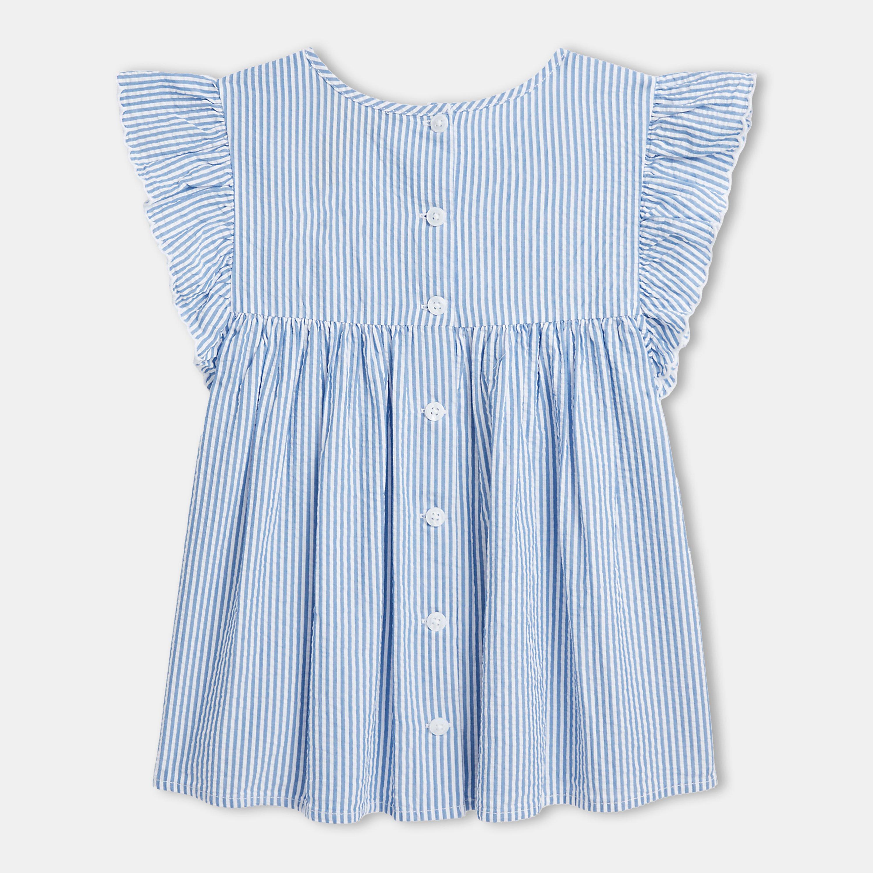 Blue Wht - Polo Ralph Lauren - Striped Cotton Blouse Juniors - 2