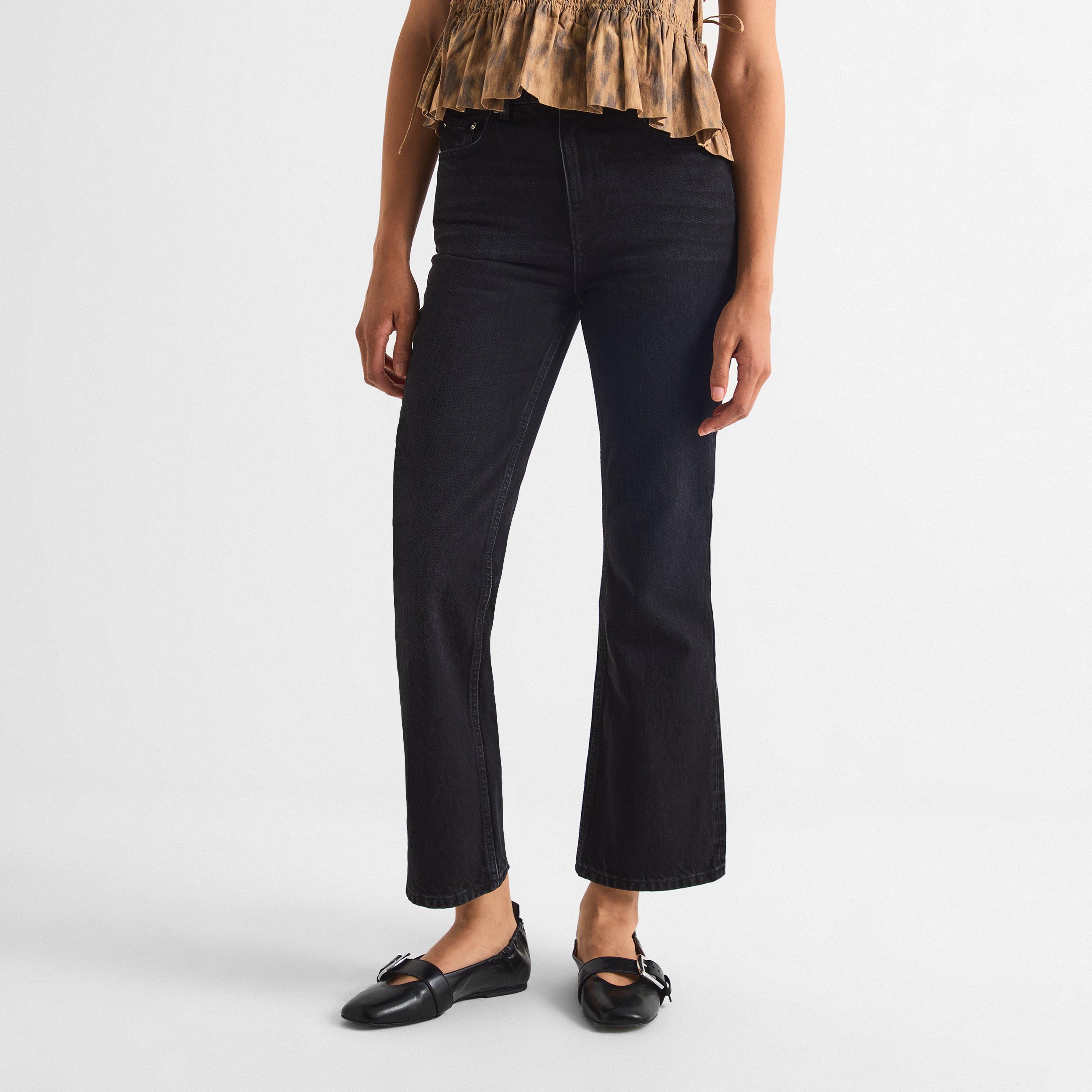 Blue - Ganni - Women's Betzy Cropped Straight Leg Jeans - 3