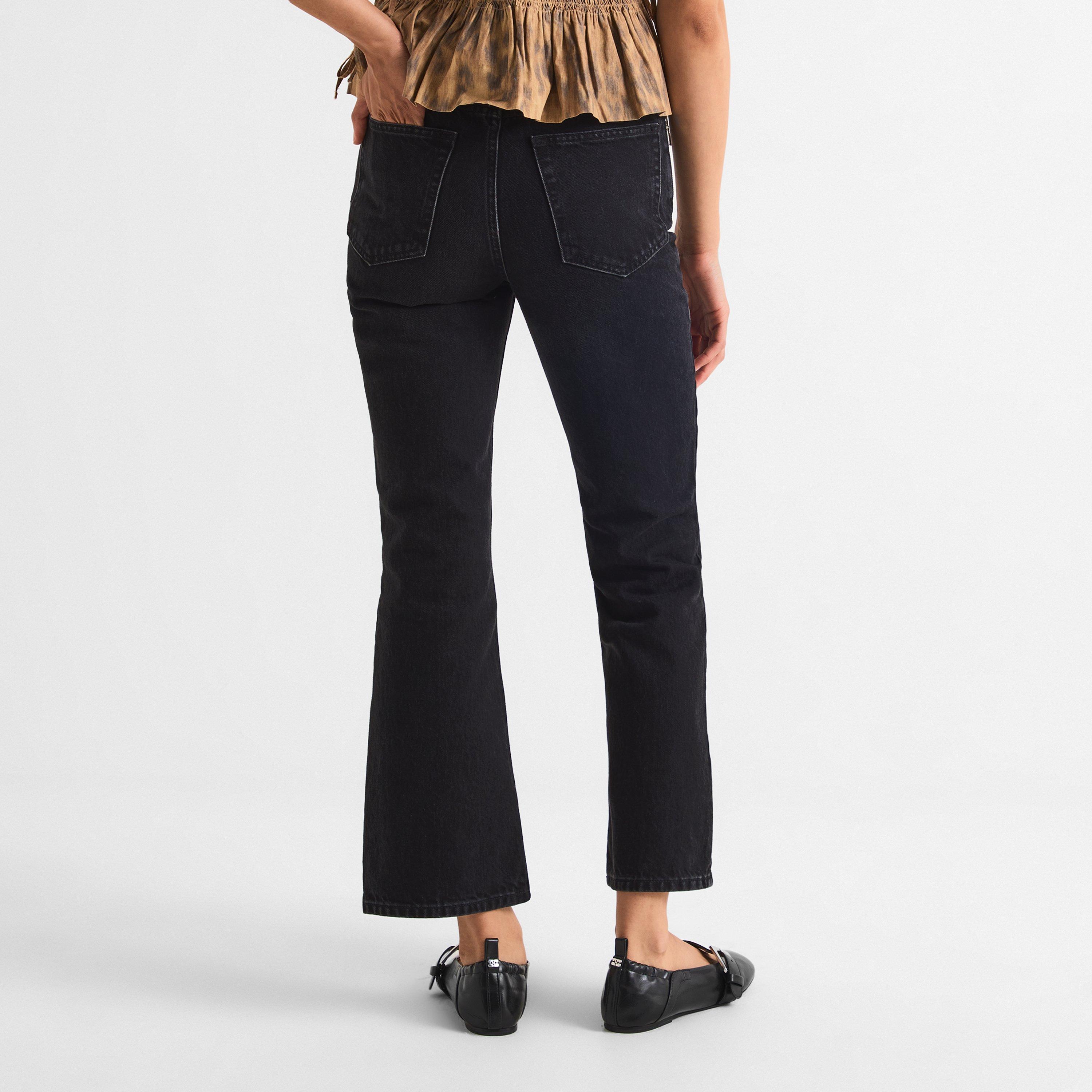 Blue - Ganni - Women's Betzy Cropped Straight Leg Jeans - 4