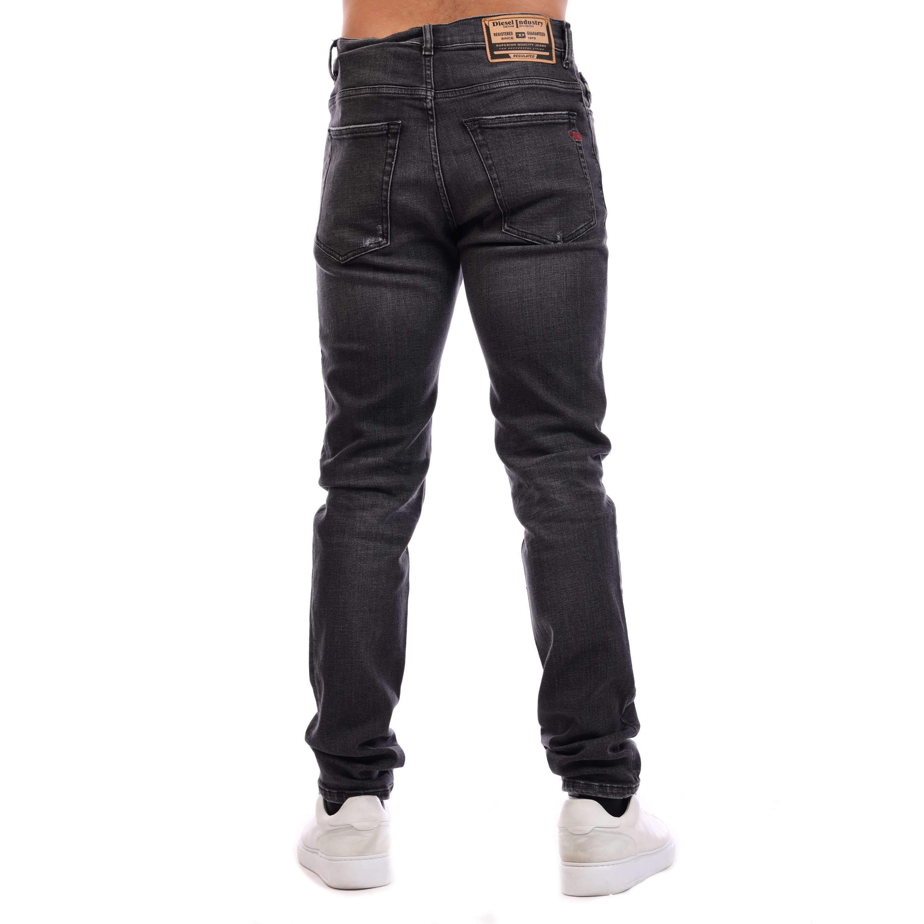 Blk Gry Denim - Diesel - Men's Straight Leg Jeans - 4