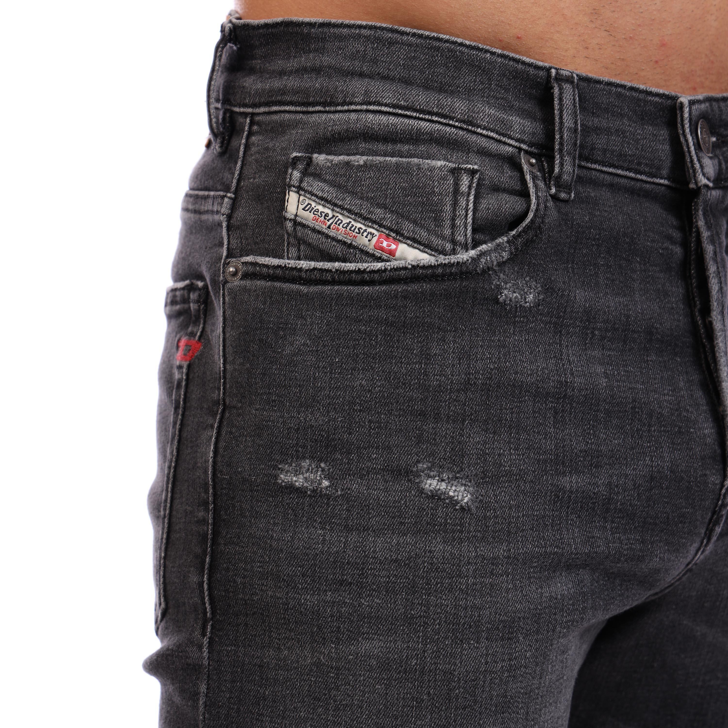 Blk Gry Denim - Diesel - Men's Straight Leg Jeans - 5