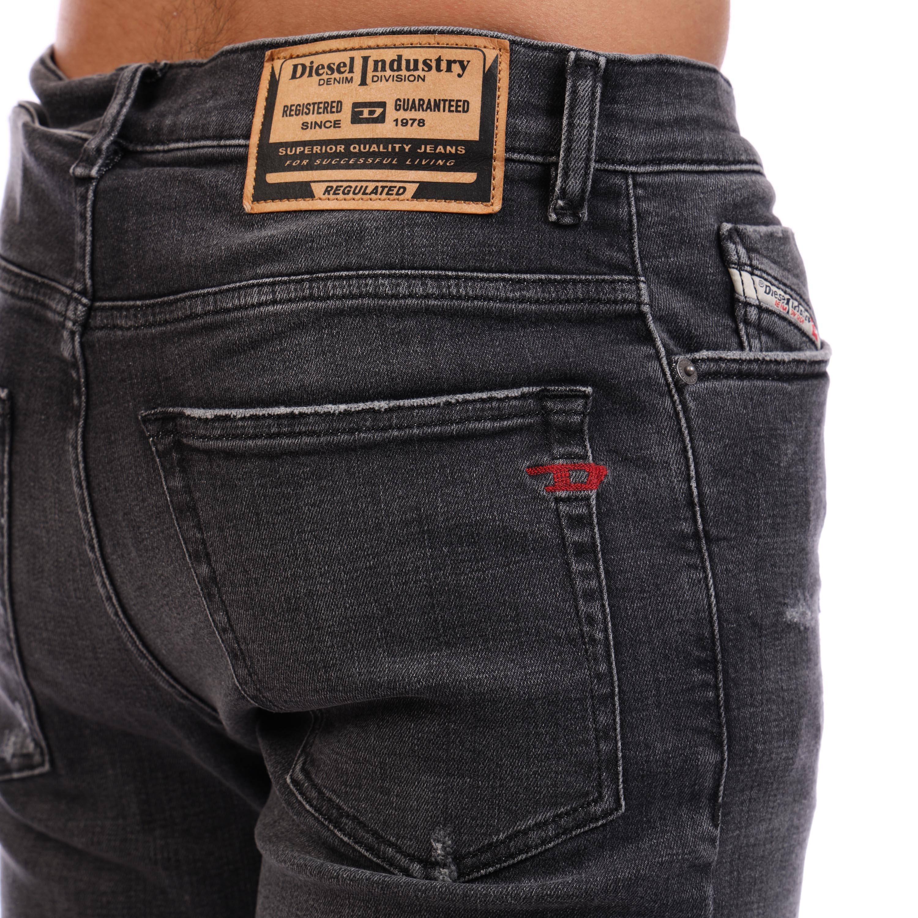 Blk Gry Denim - Diesel - Men's Straight Leg Jeans - 6