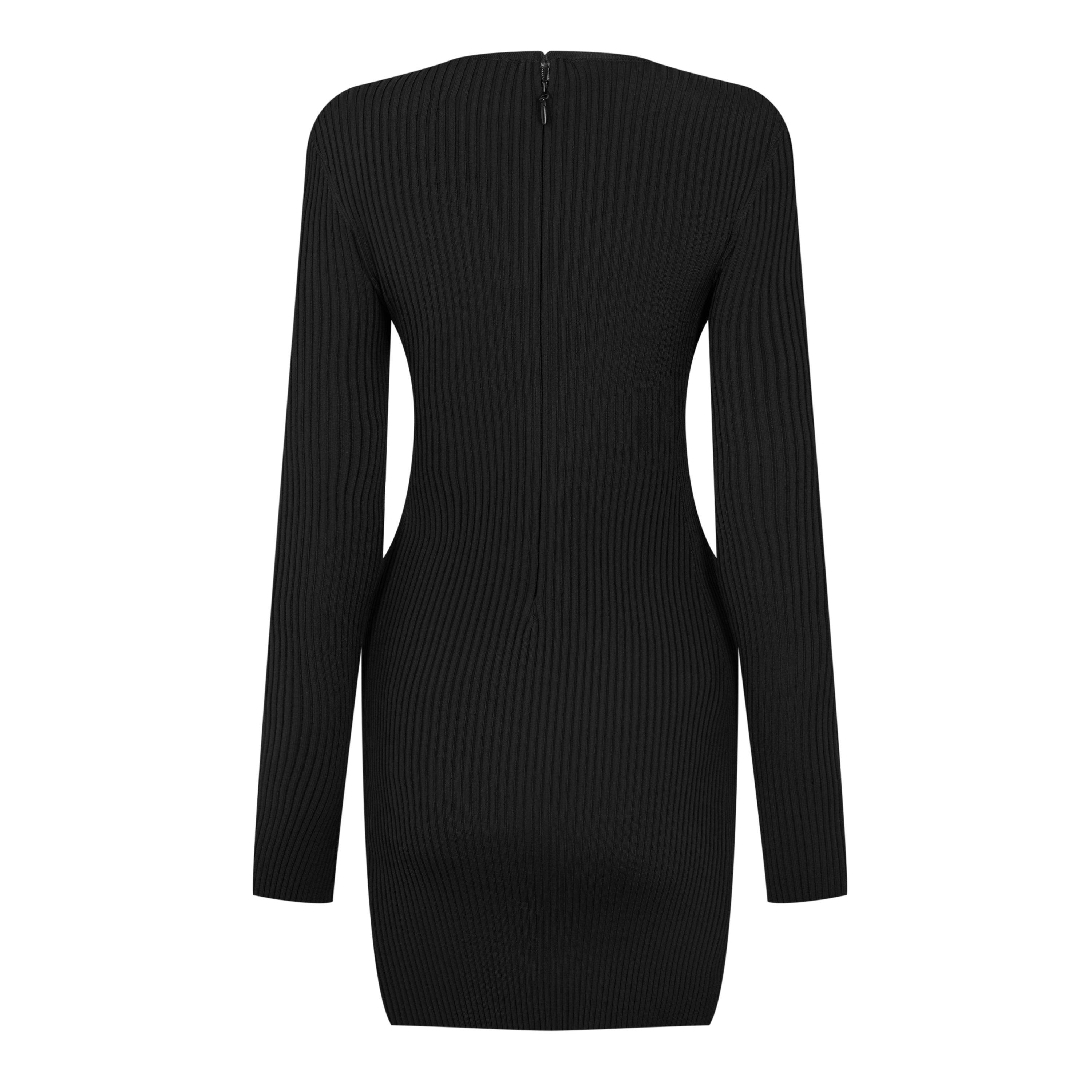 Black - David Koma - Women's Bra Detail Net Insert Knitted Mini Dress - 5