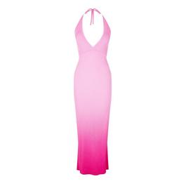 David Koma V Cut Open Back Knit Midi Dress