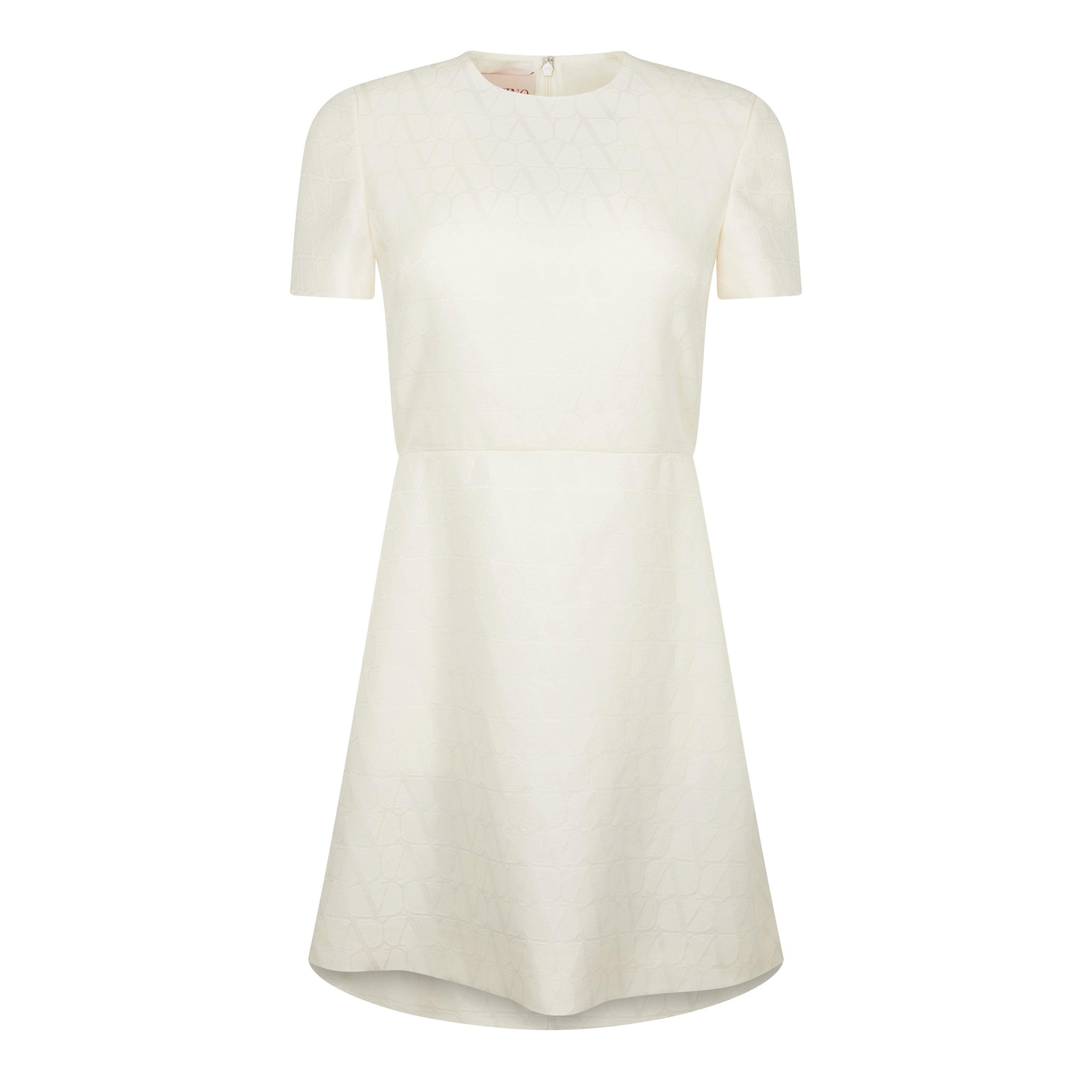 Avorio - Valentino - Toile Iconographe Crepe Couture Short Dress. - 5