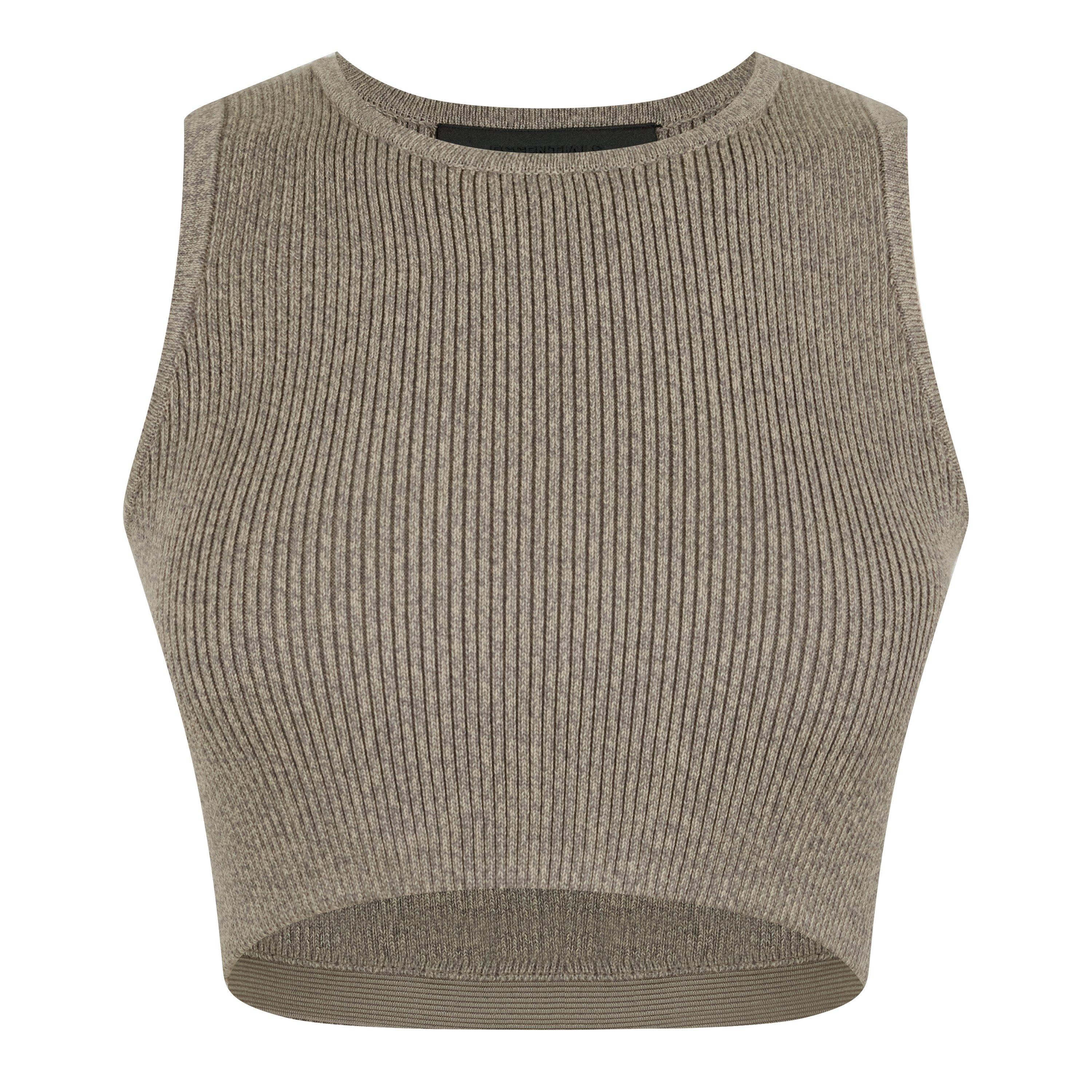 Heather Grey - Fear Of God Essentials - Logo Patch Ribbed Crop Top - 5