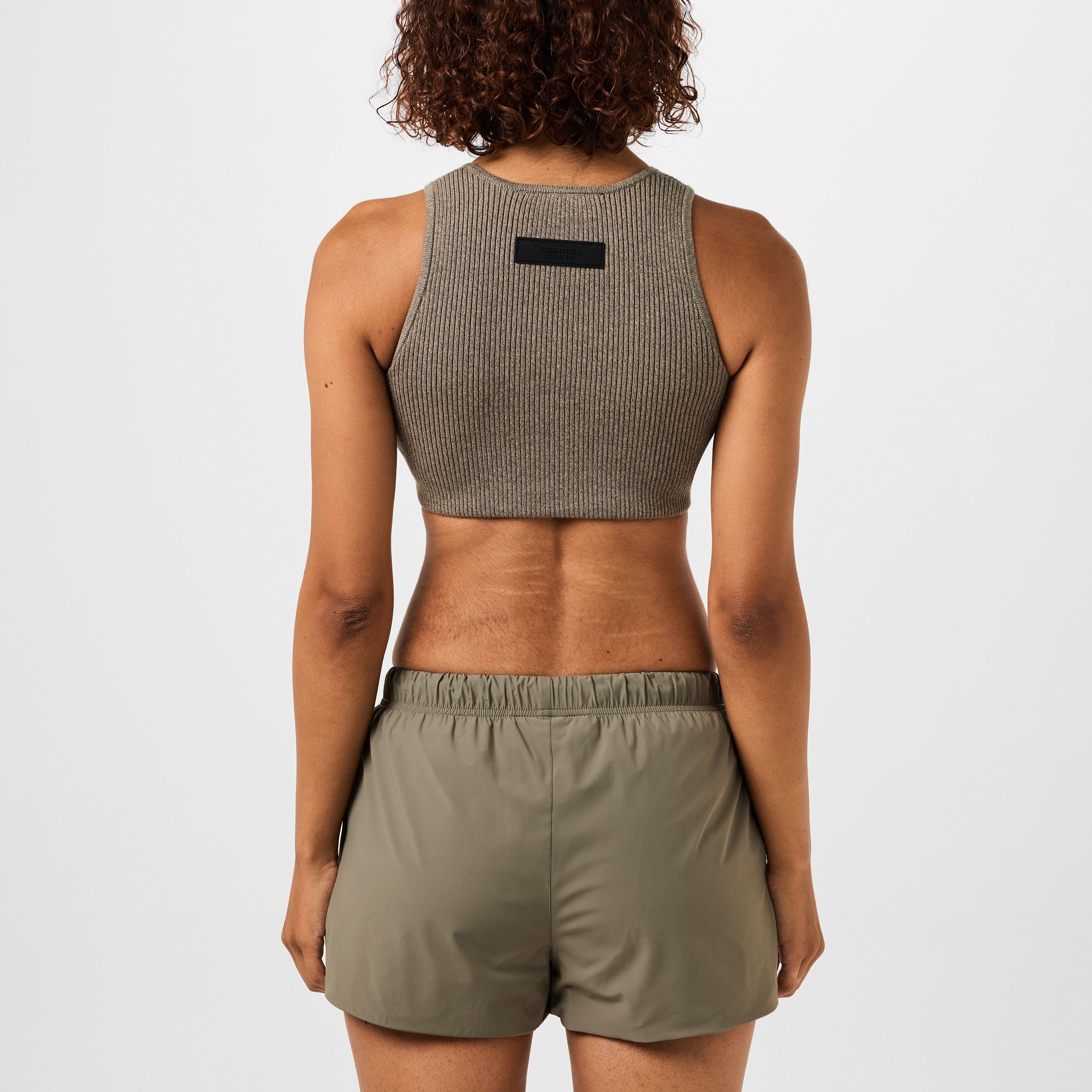 Heather Grey - Fear Of God Essentials - Logo Patch Ribbed Crop Top - 3
